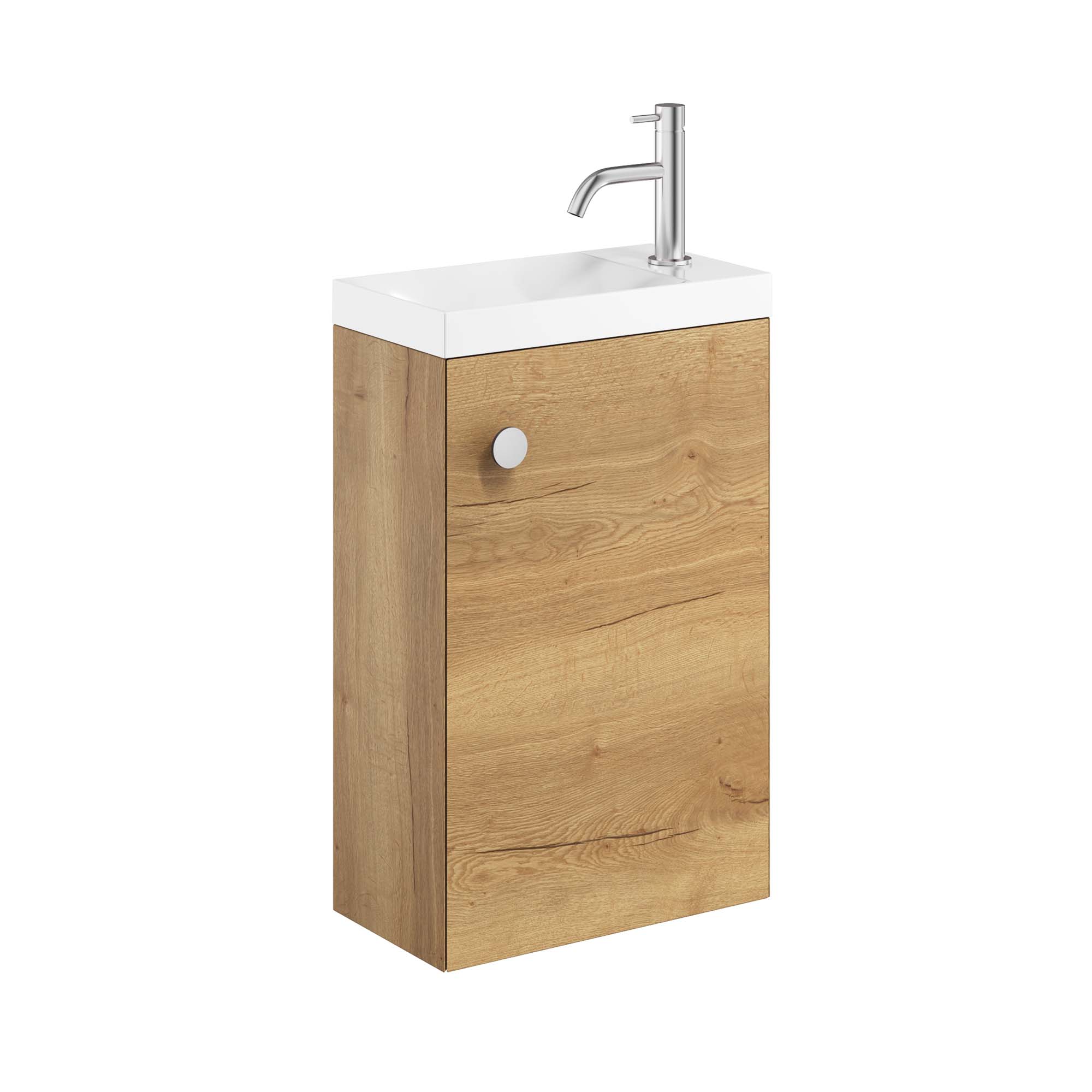 crosswater alo 400 wall mounted cloakroom vanity unit with basin windsor oak