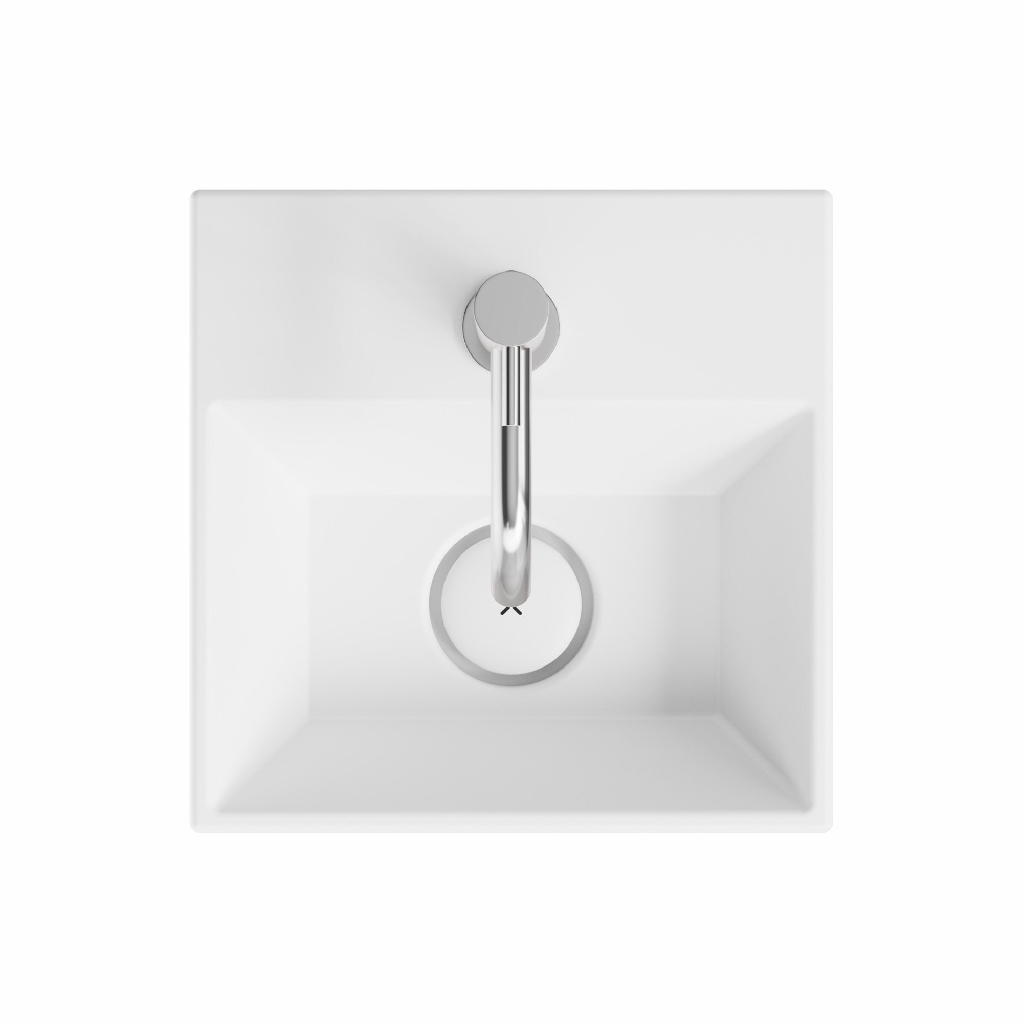 crosswater beck cloakroom basin with waste 300x300mm matt white