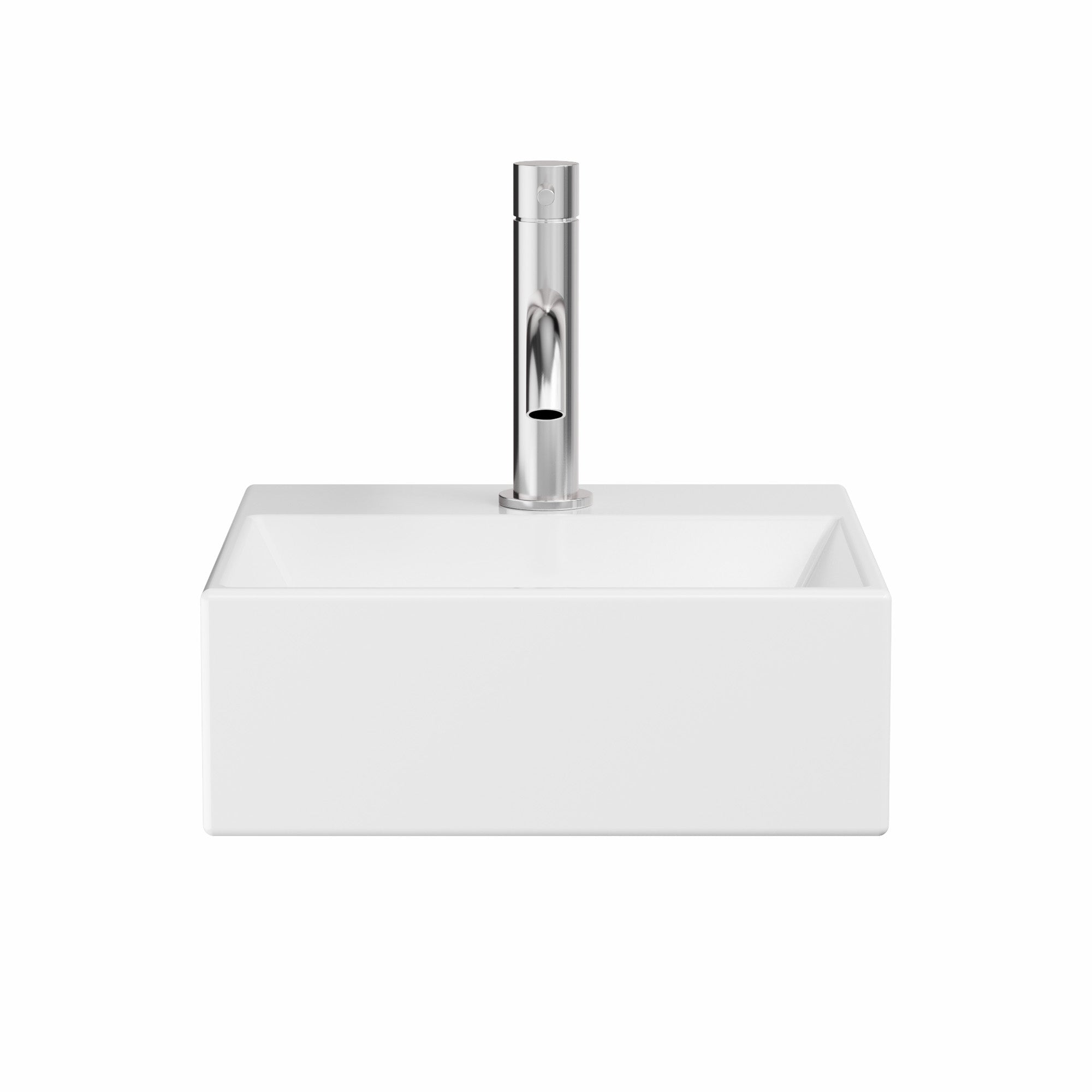 crosswater beck cloakroom basin with waste 300x300mm white gloss