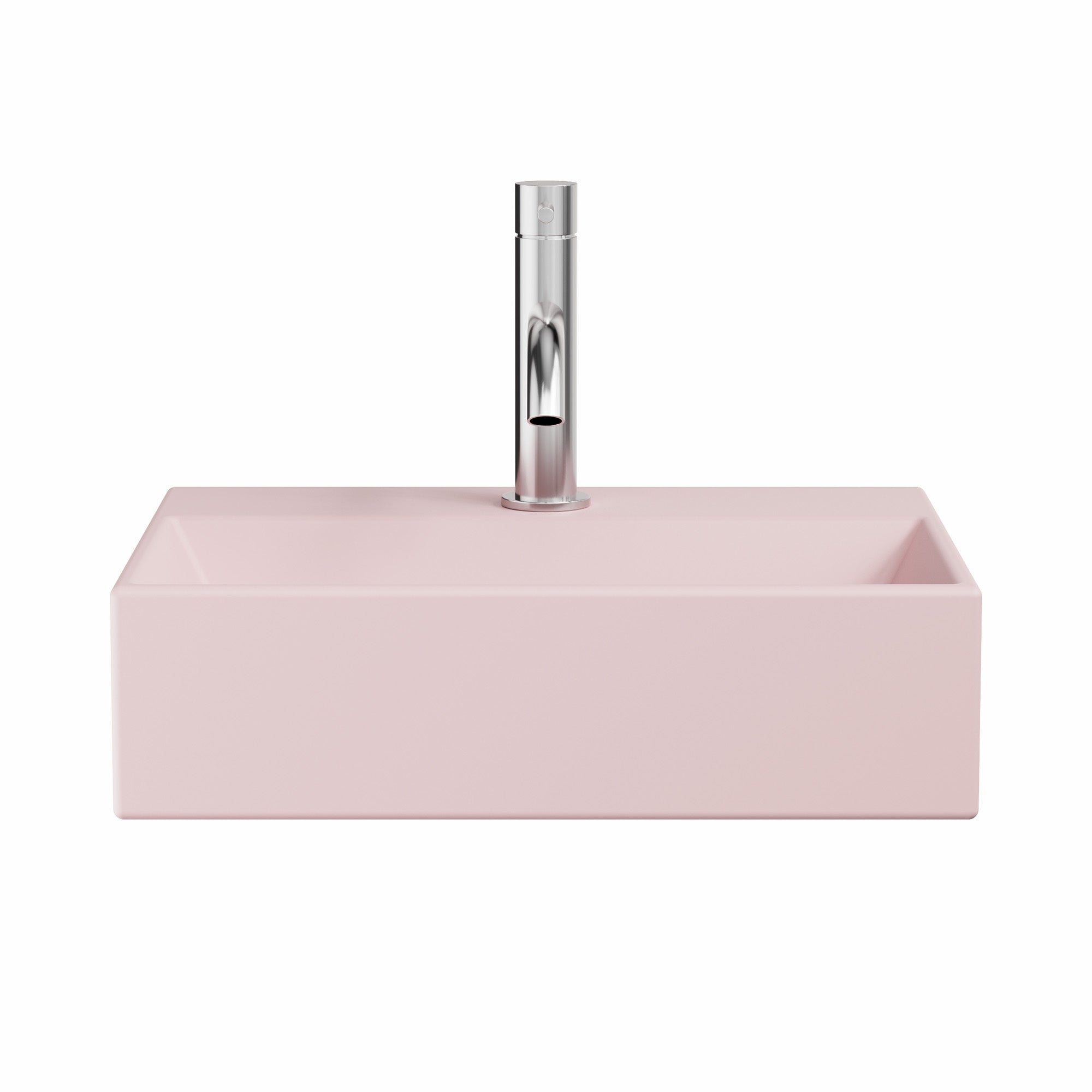 crosswater beck cloakroom basin with waste 400x300mm matt pink