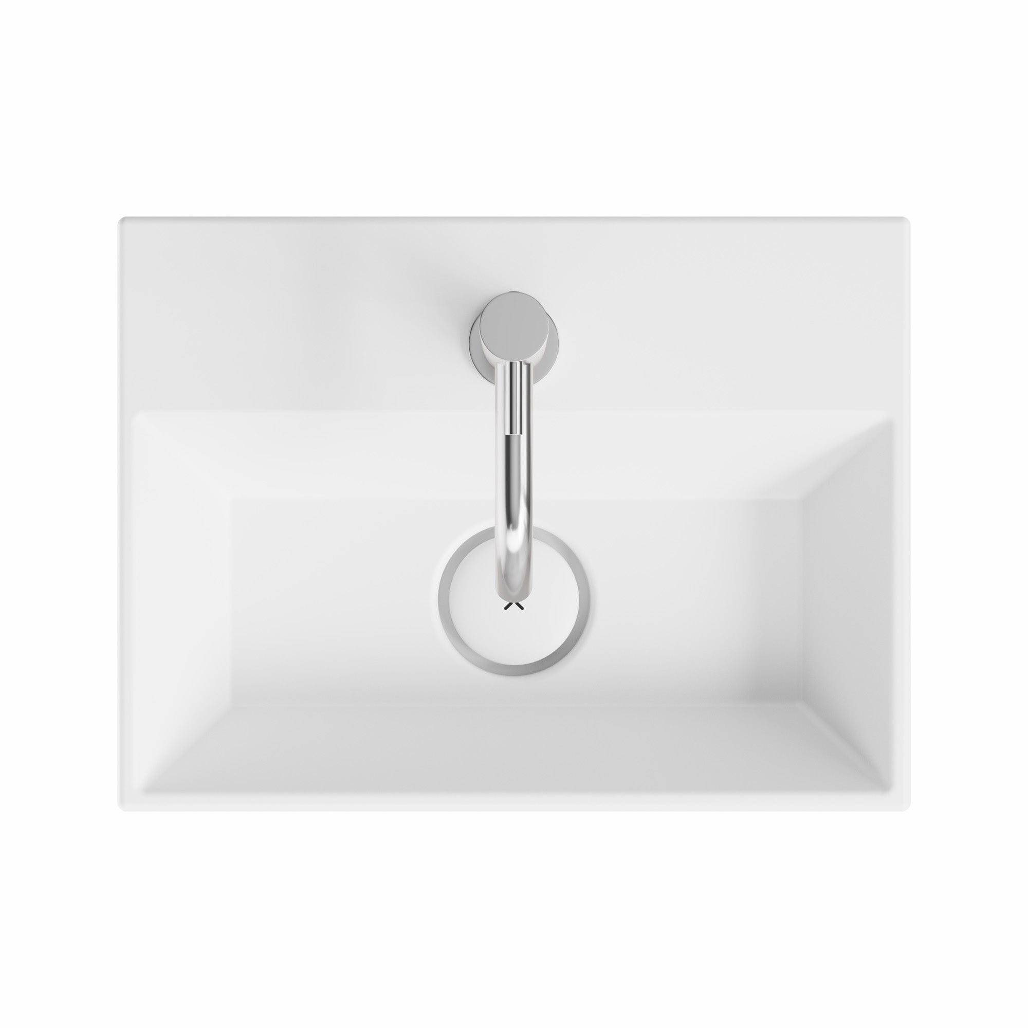 crosswater beck cloakroom basin with waste 400x300mm matt white