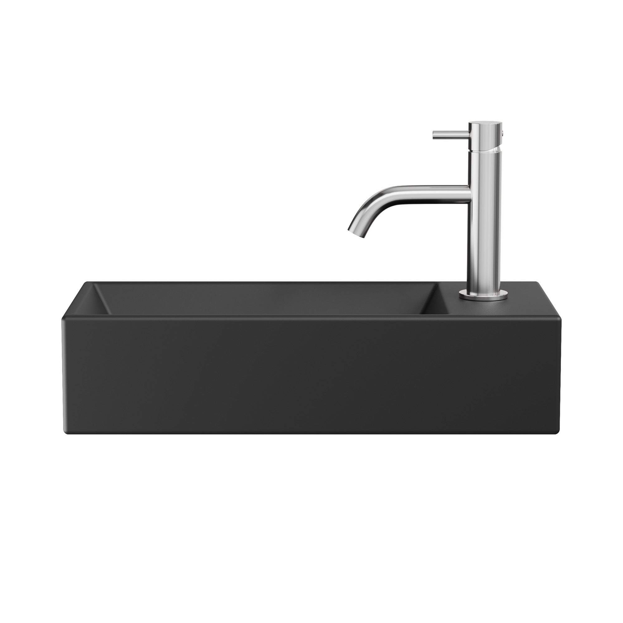 crosswater beck cloakroom basin with waste 450x200mm matt black