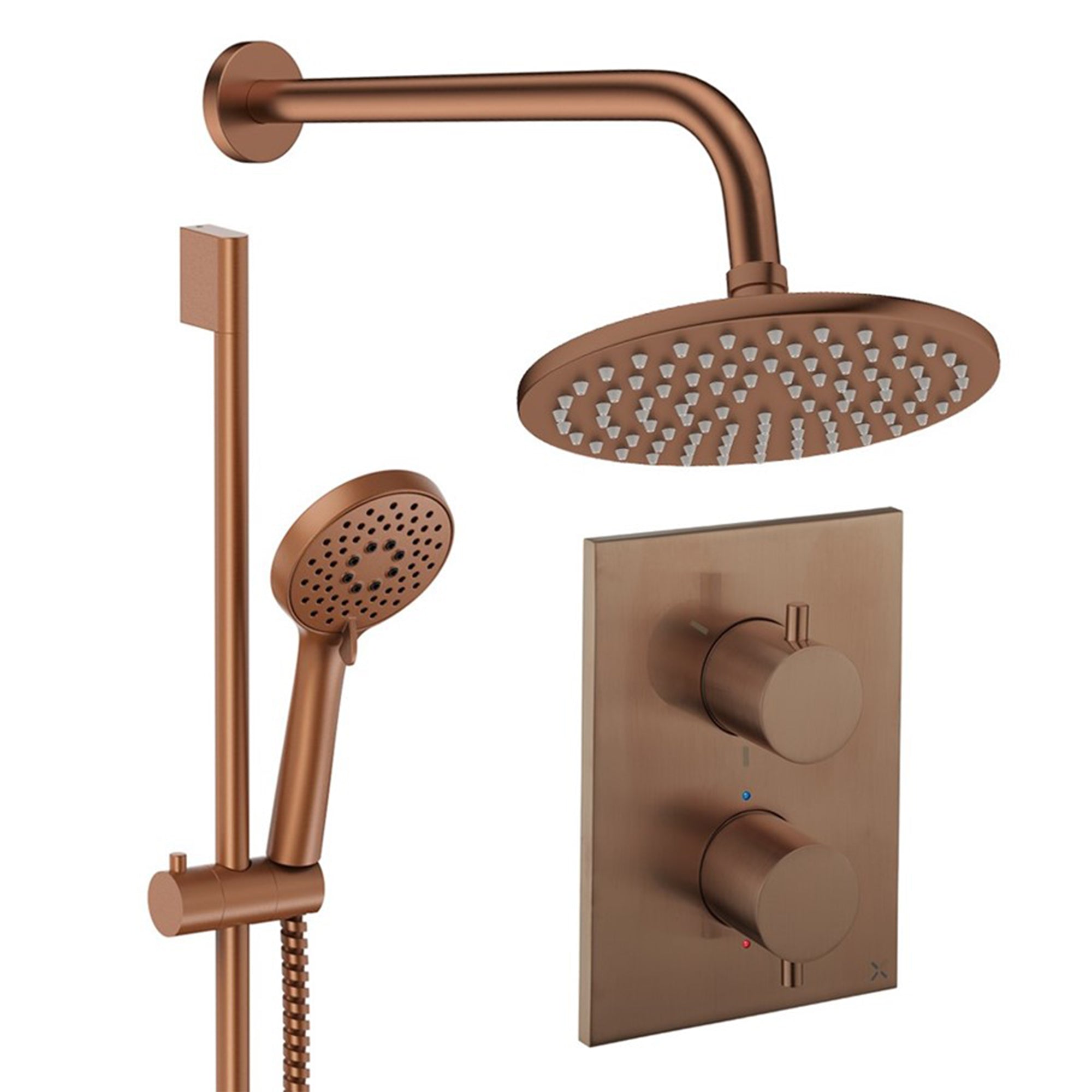 crosswater crossbox shower set 4 200mm brushed bronze