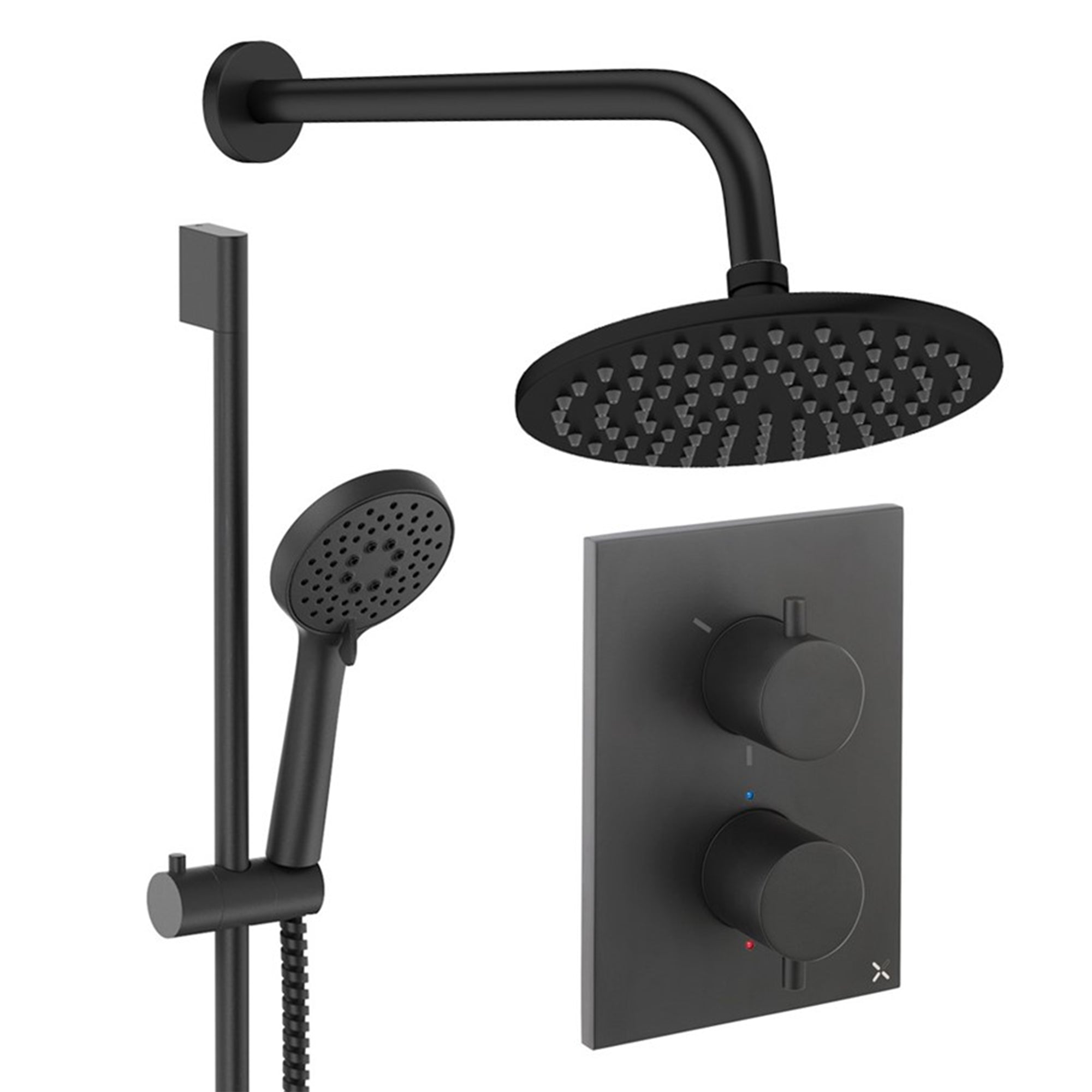 crosswater crossbox shower set 4 200mm matt black