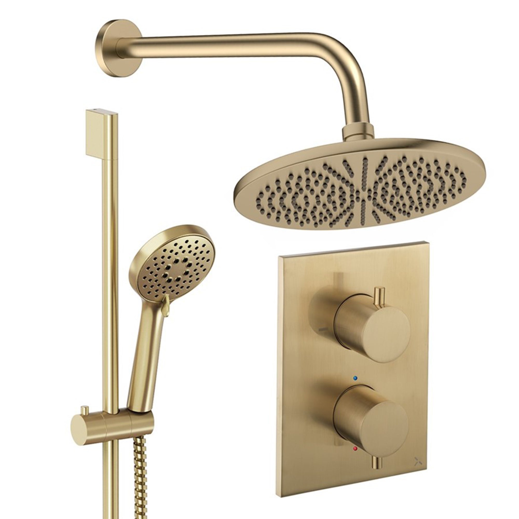 crosswater crossbox shower set 4 300mm brushed brass