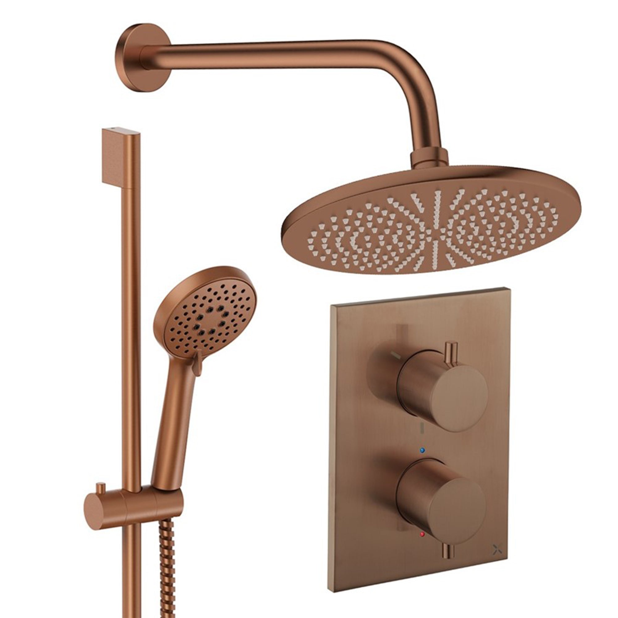 crosswater crossbox shower set 4 300mm brushed bronze