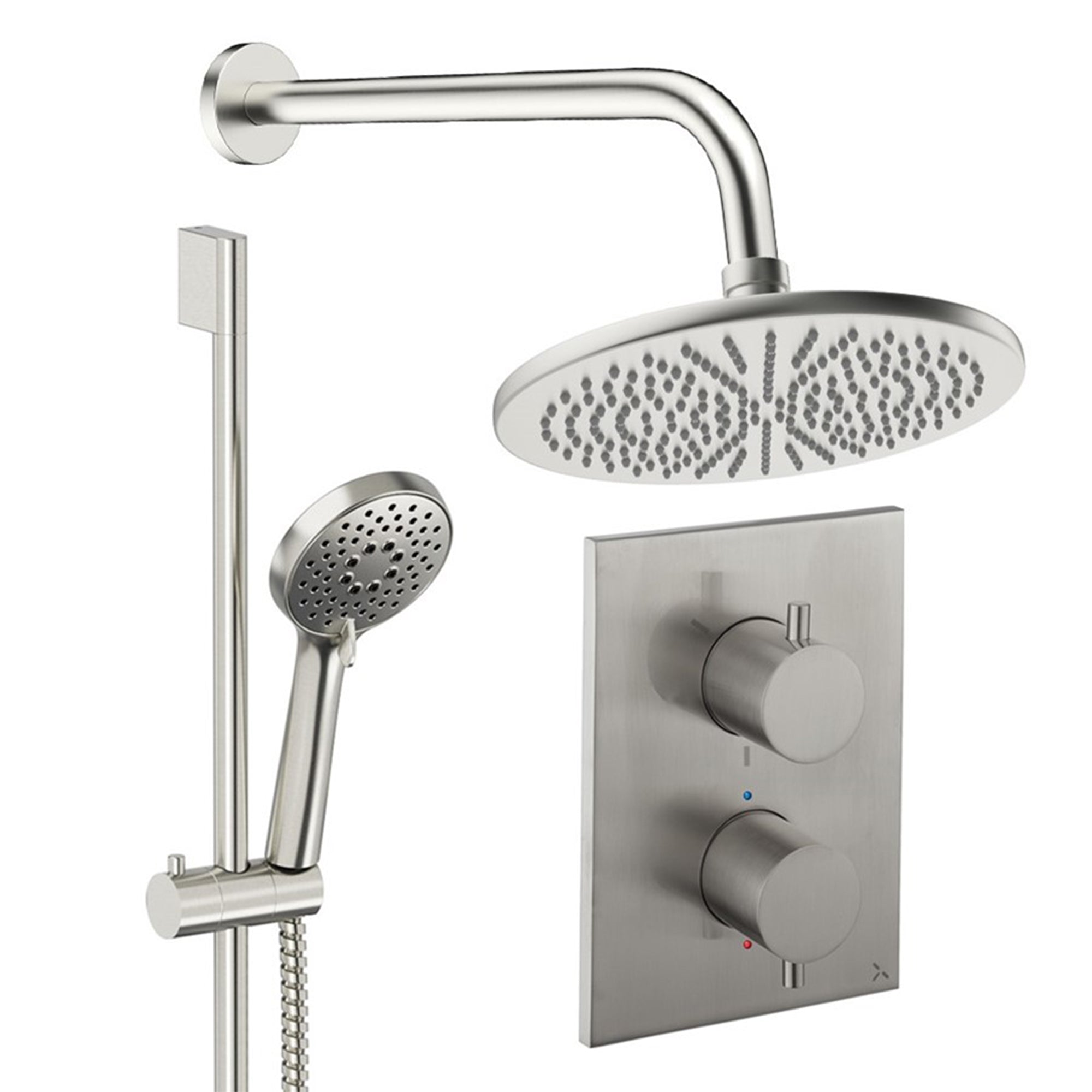 crosswater crossbox shower set 4 300mm brushed nickel