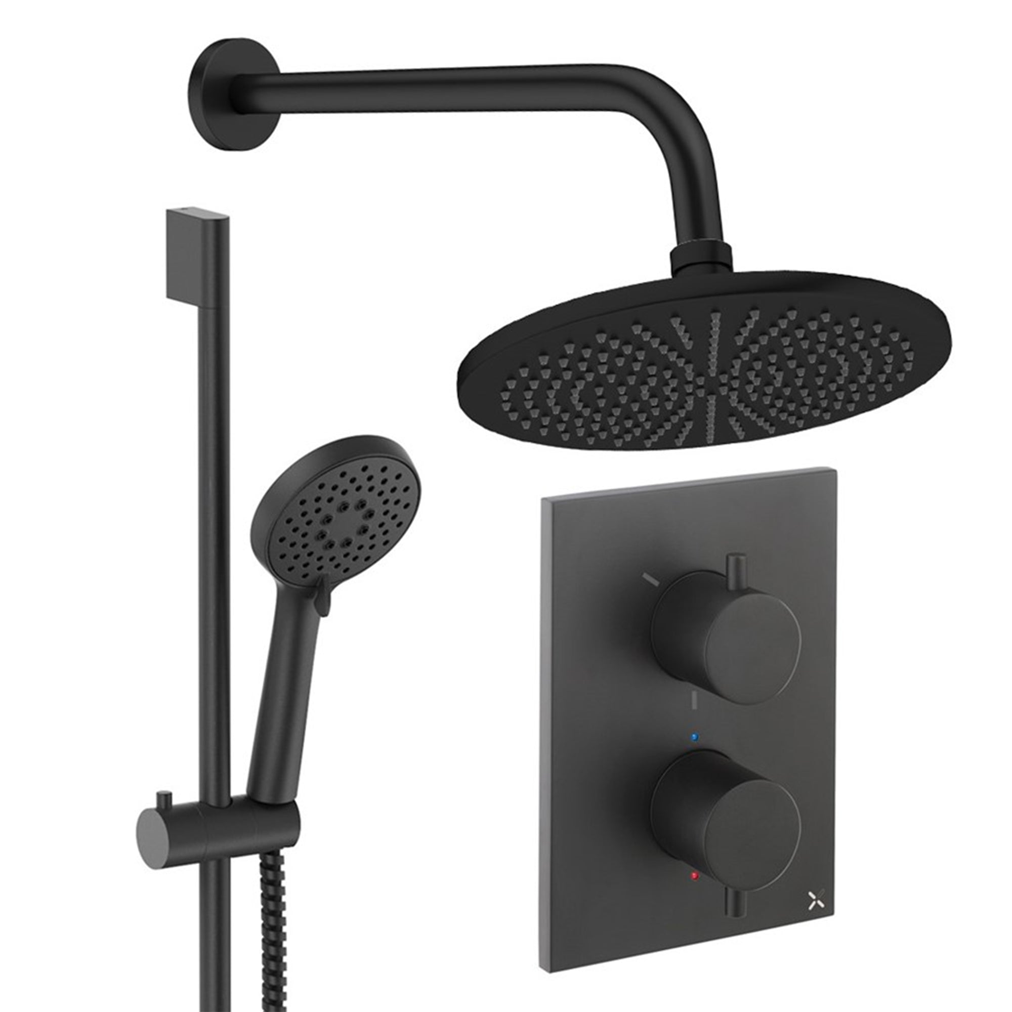 crosswater crossbox shower set 4 300mm matt black