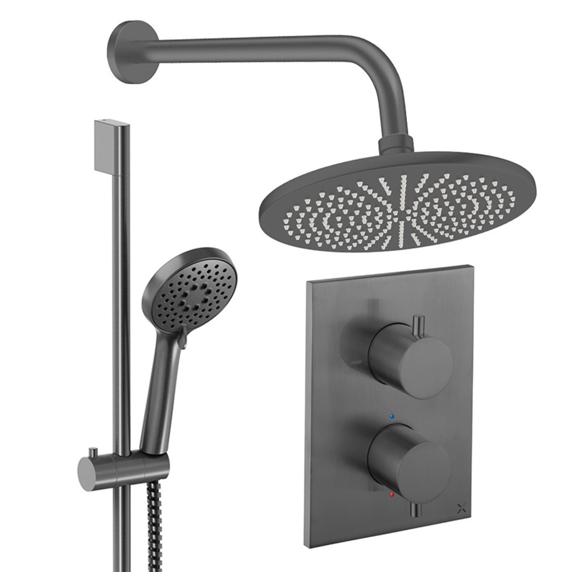 crosswater crossbox shower set 4 300mm slate