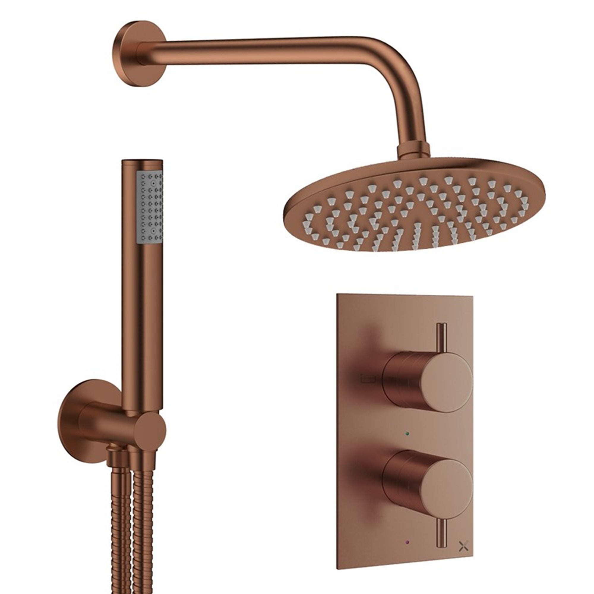 crosswater design shower set 3 200mm brushed bronze