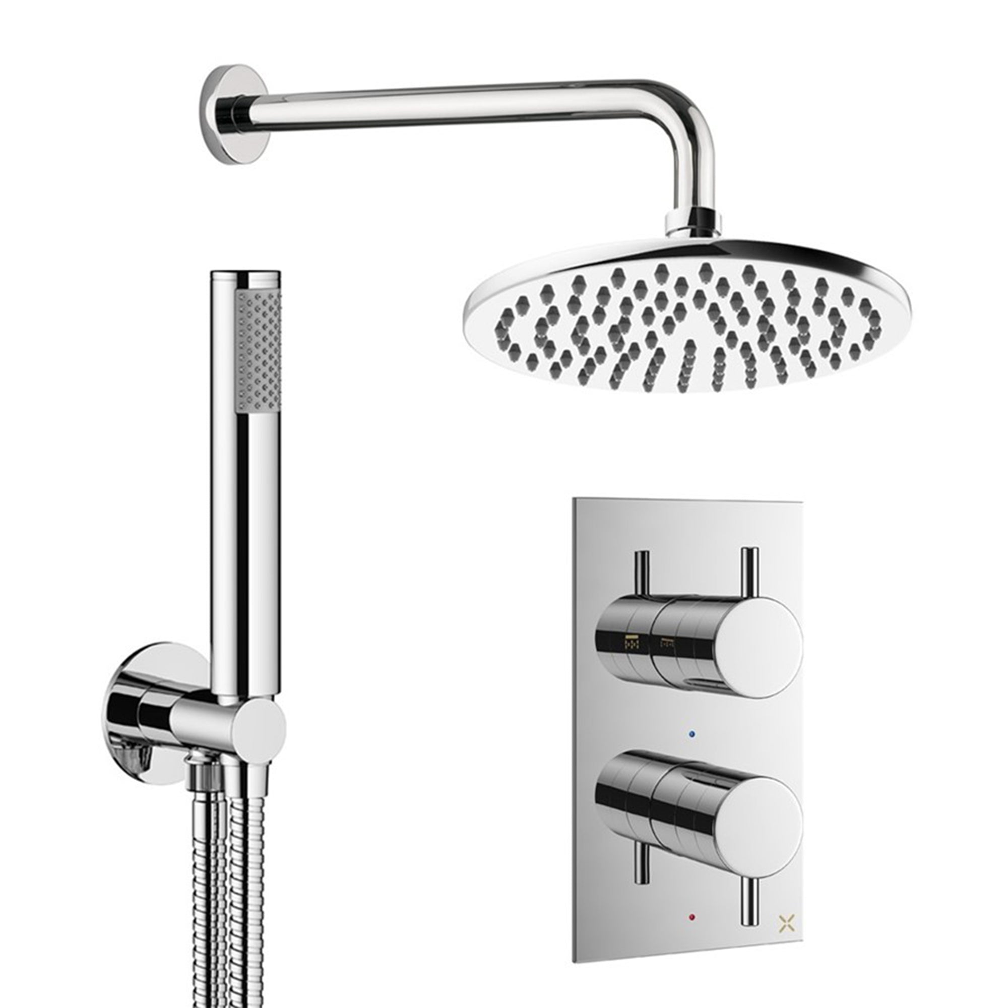crosswater design shower set 3 200mm chrome