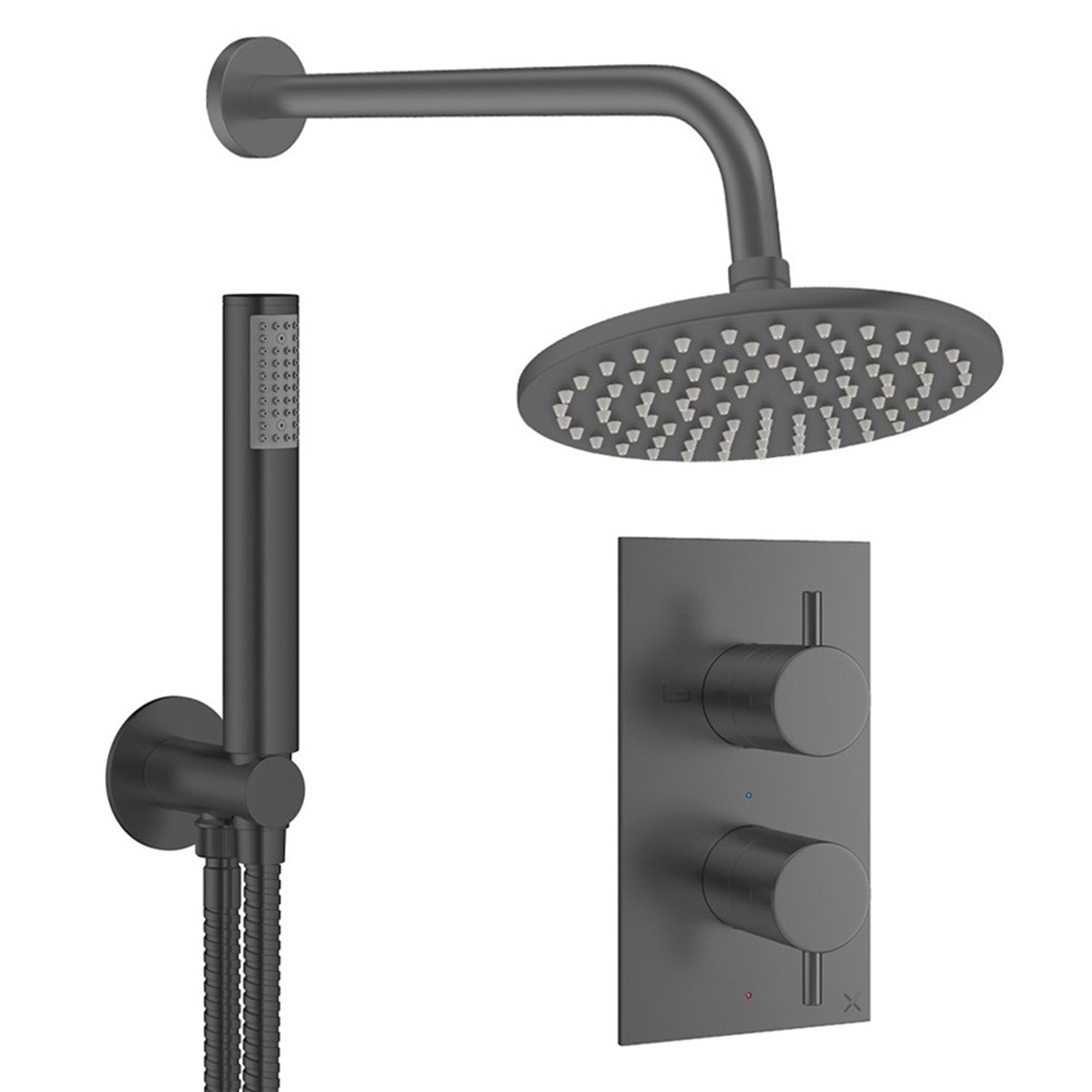 crosswater design shower set 3 200mm slate