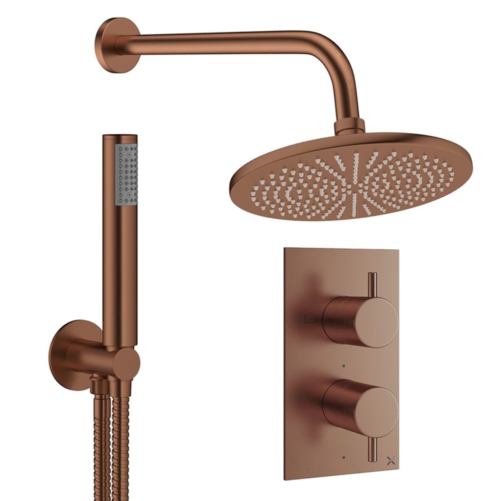 crosswater design shower set 3 300mm brushed bronze