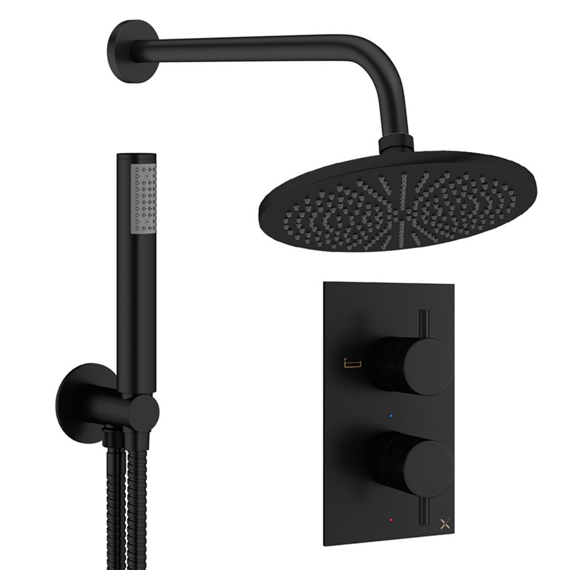crosswater design shower set 3 300mm matt black