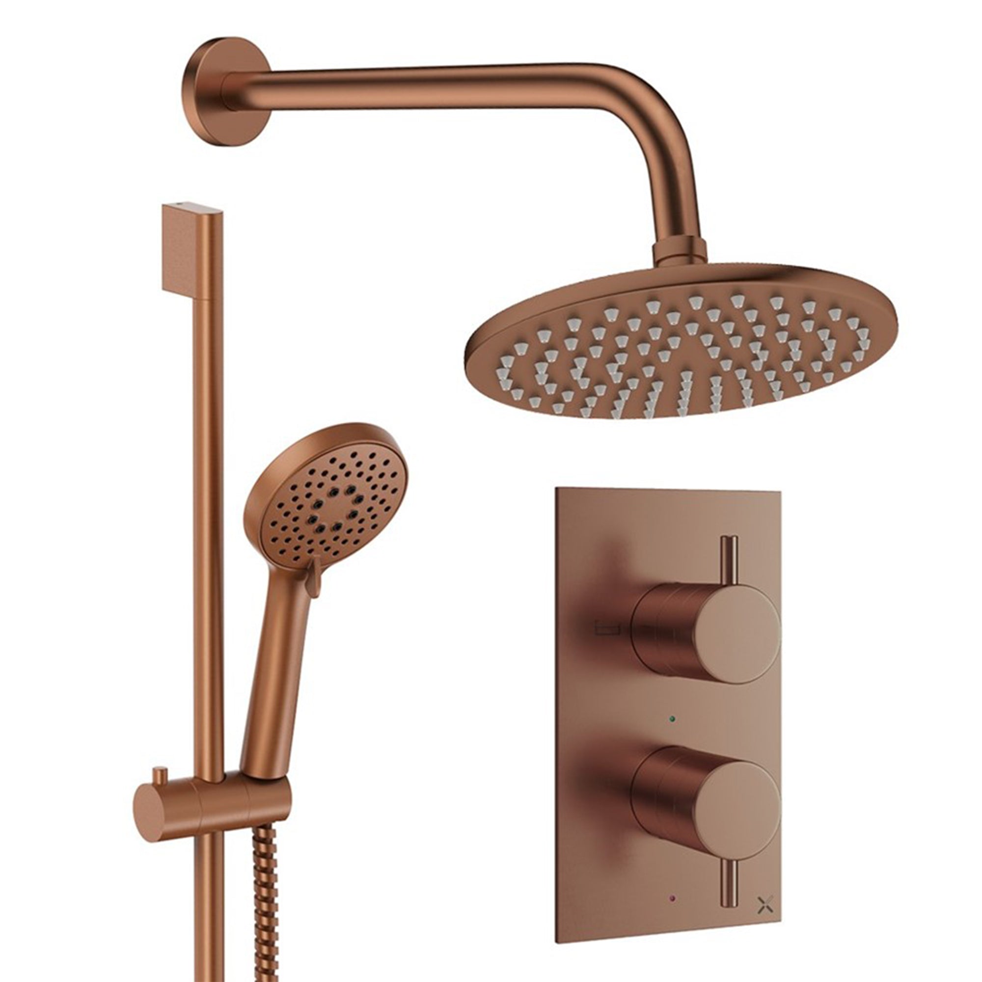 crosswater design shower set 4 200mm brushed bronze