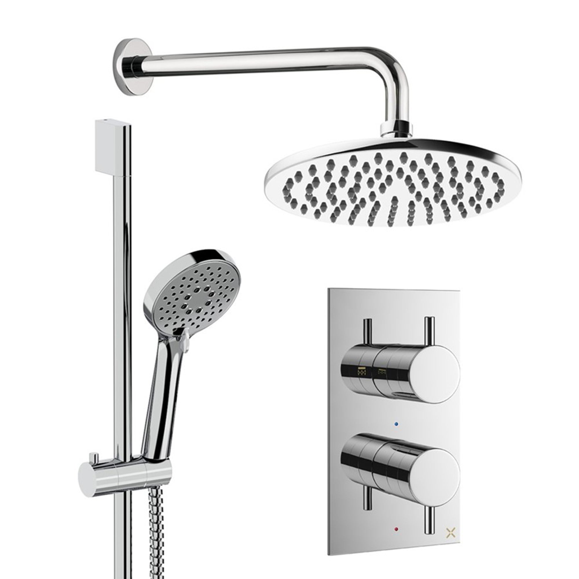 crosswater design shower set 4 200mm chrome