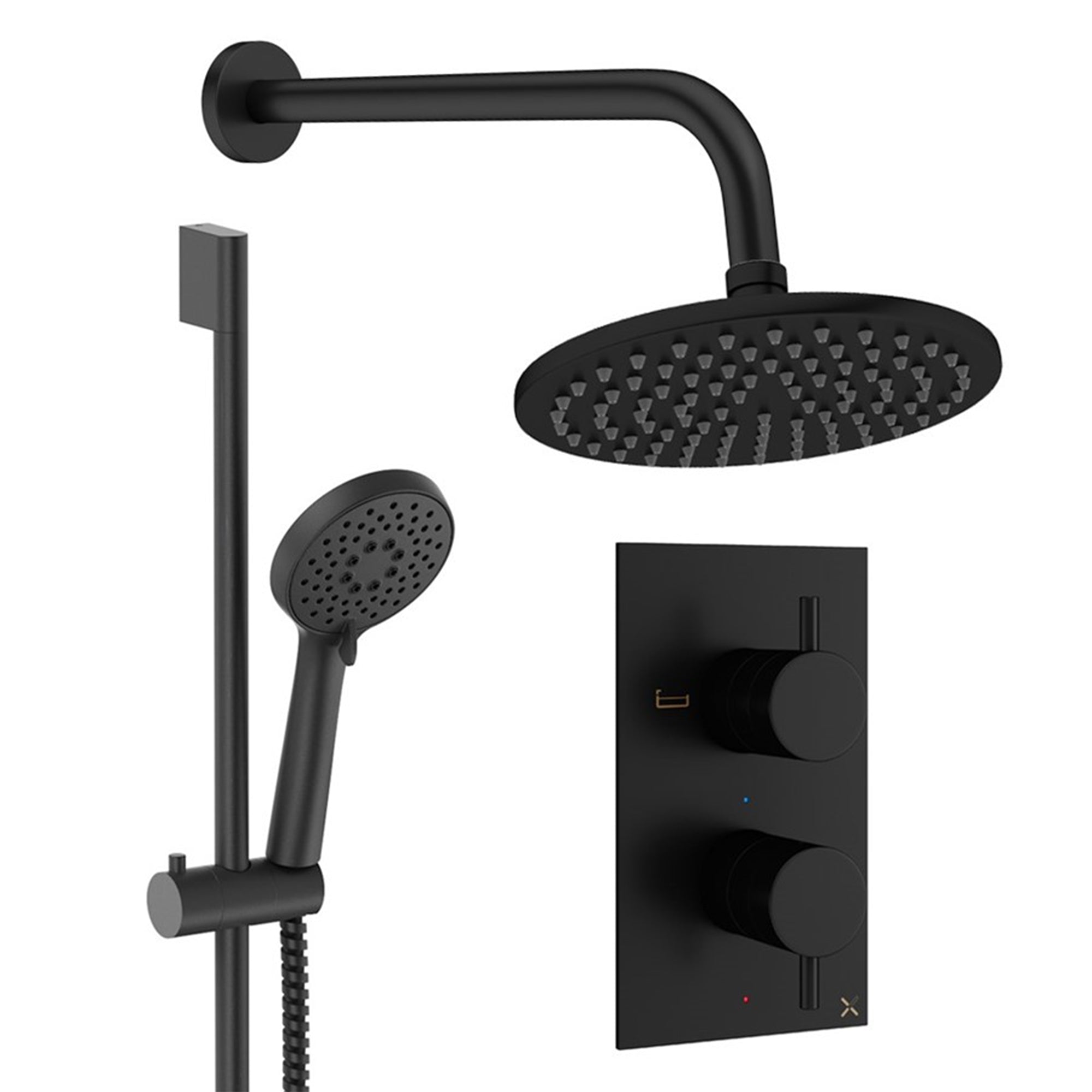 crosswater design shower set 4 200mm matt black