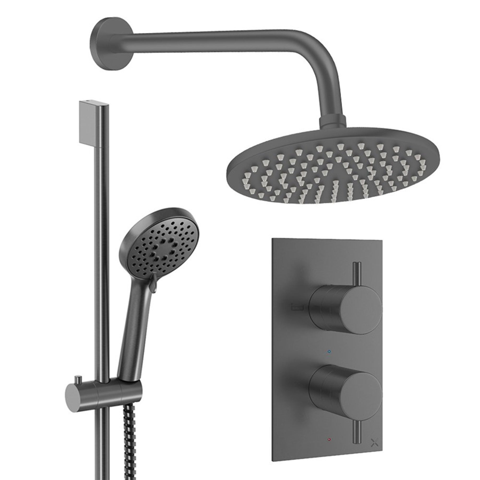 crosswater design shower set 4 200mm slate