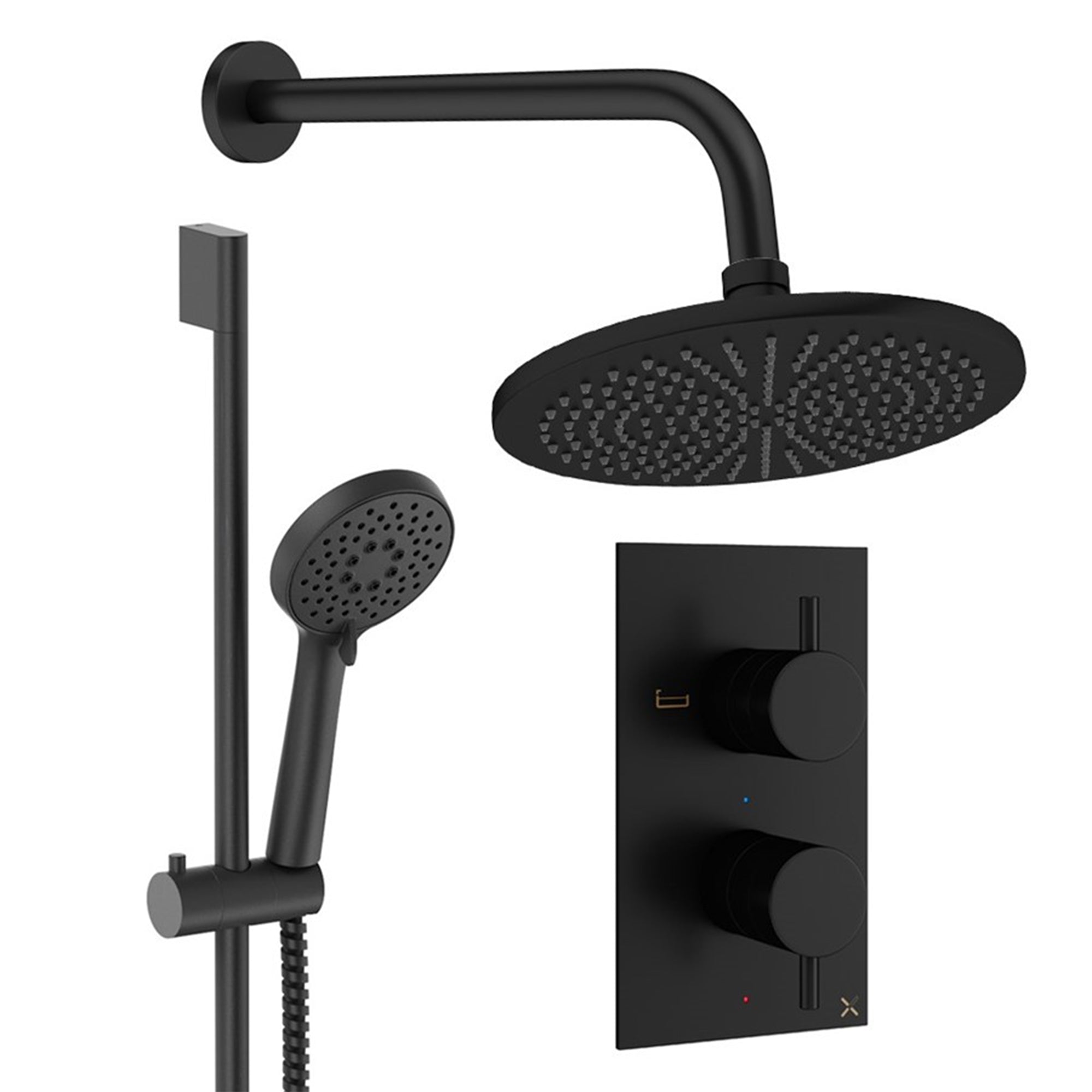 crosswater design shower set 4 300mm matt black