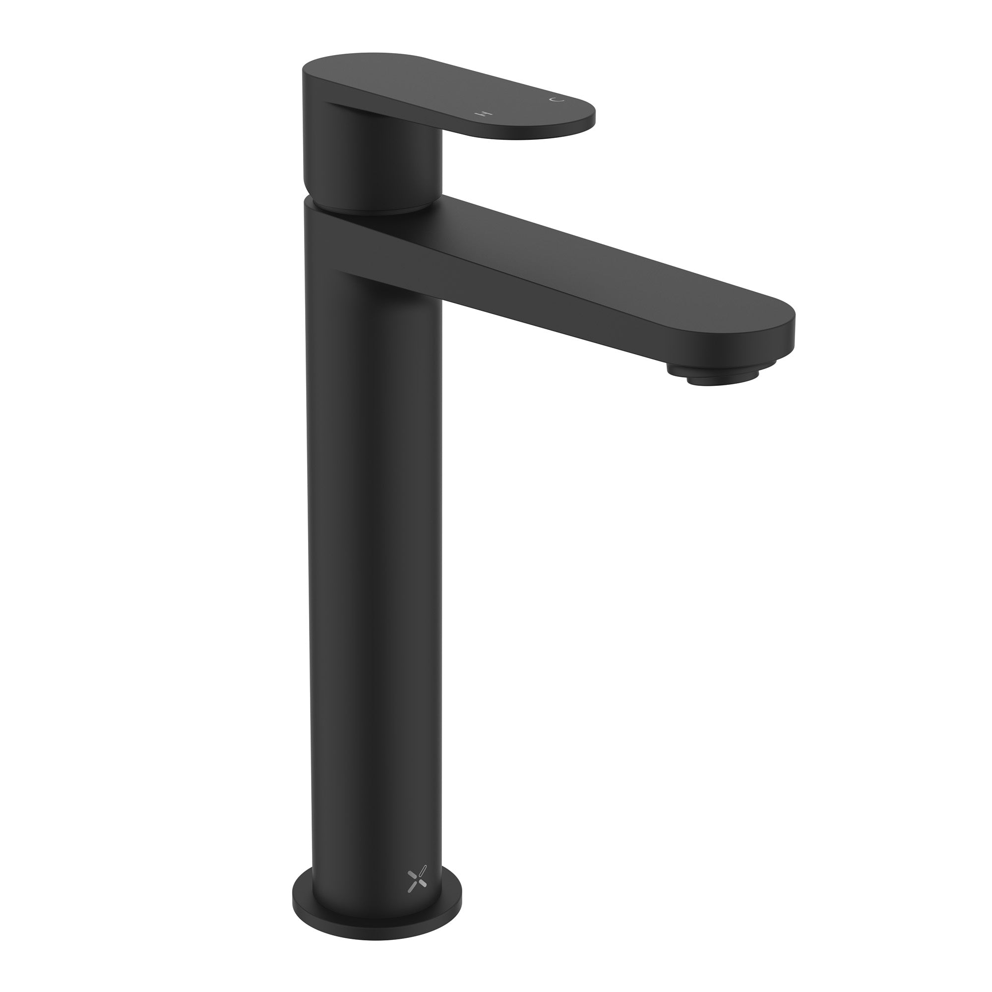 crosswater drift tall basin monobloc tap matt black