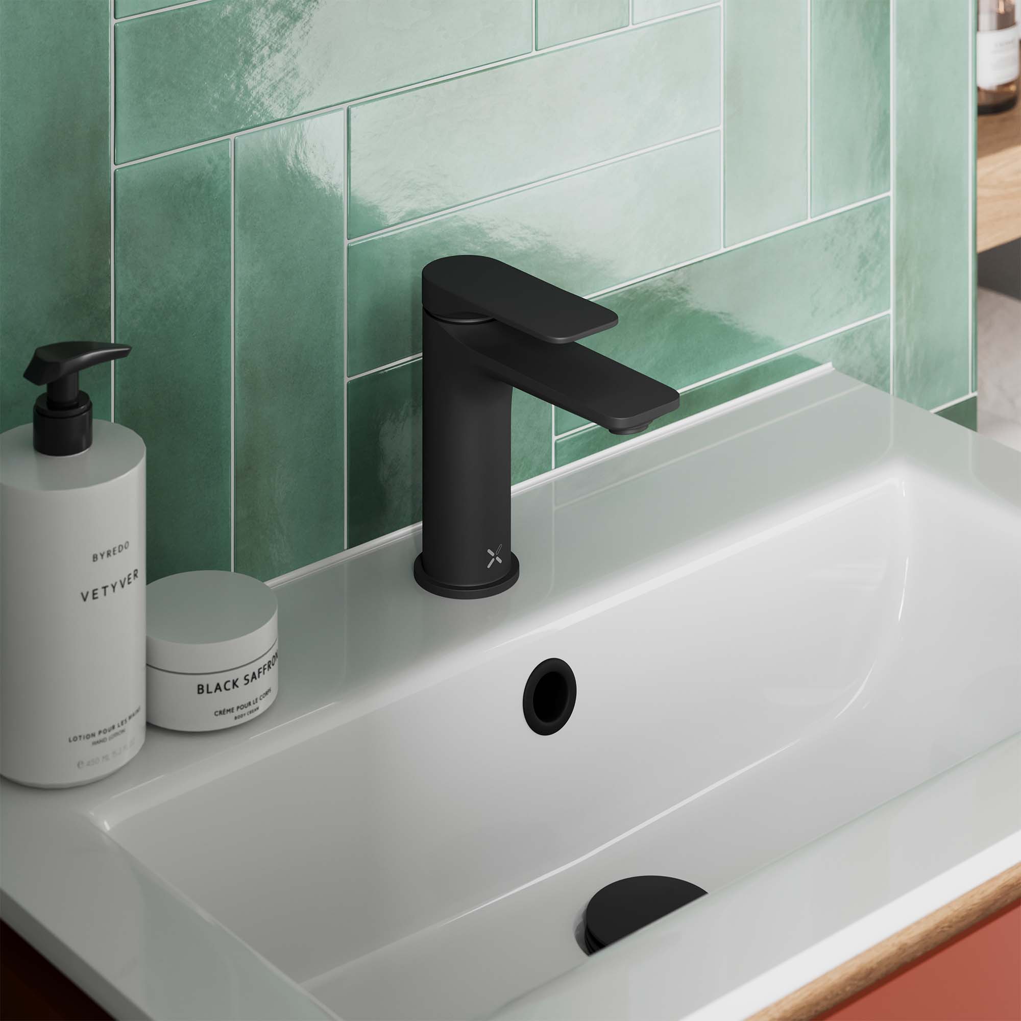 crosswater fuse basin monobloc tap matt black
