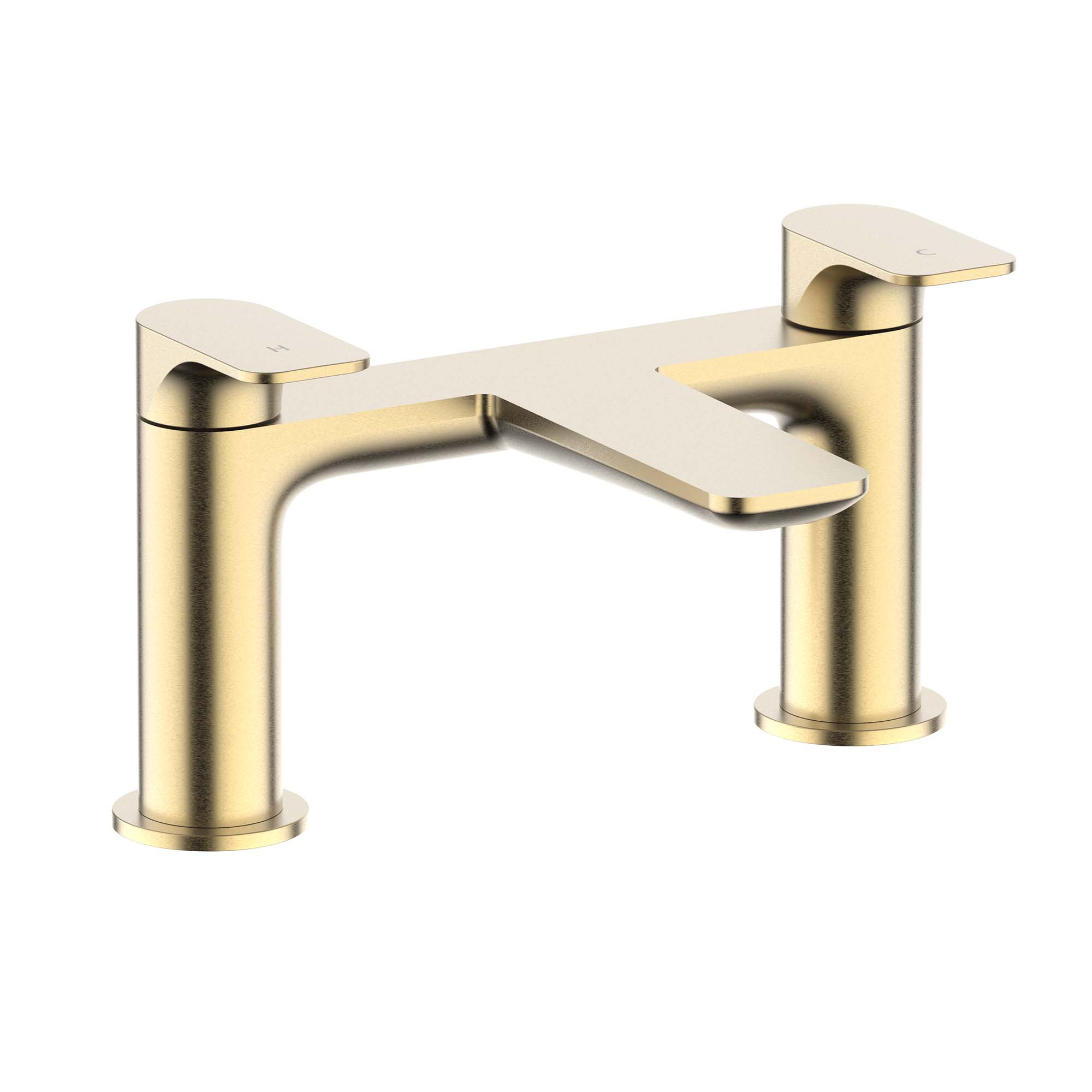 crosswater fuse deck mounted bath filler brushed brass