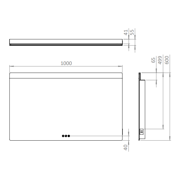 Ex-Display Crosswater Glide Illuminated Mirror - 1000x600mm