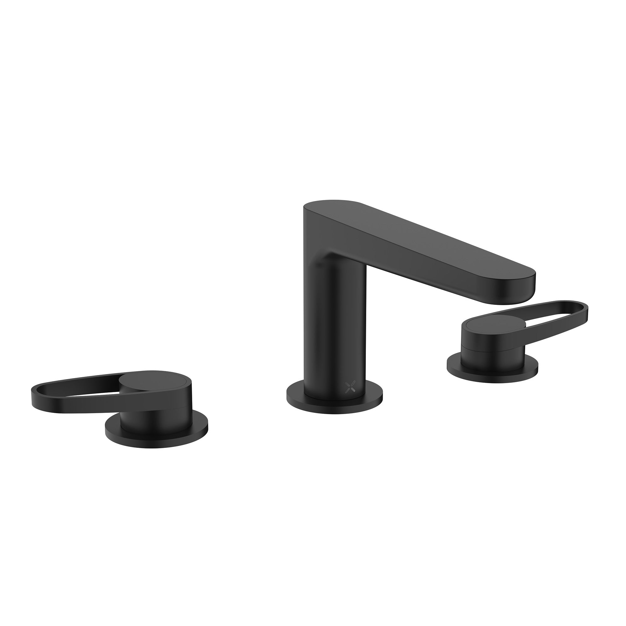 crosswater lazo 3 hole deck mounted basin mixer tap matt black