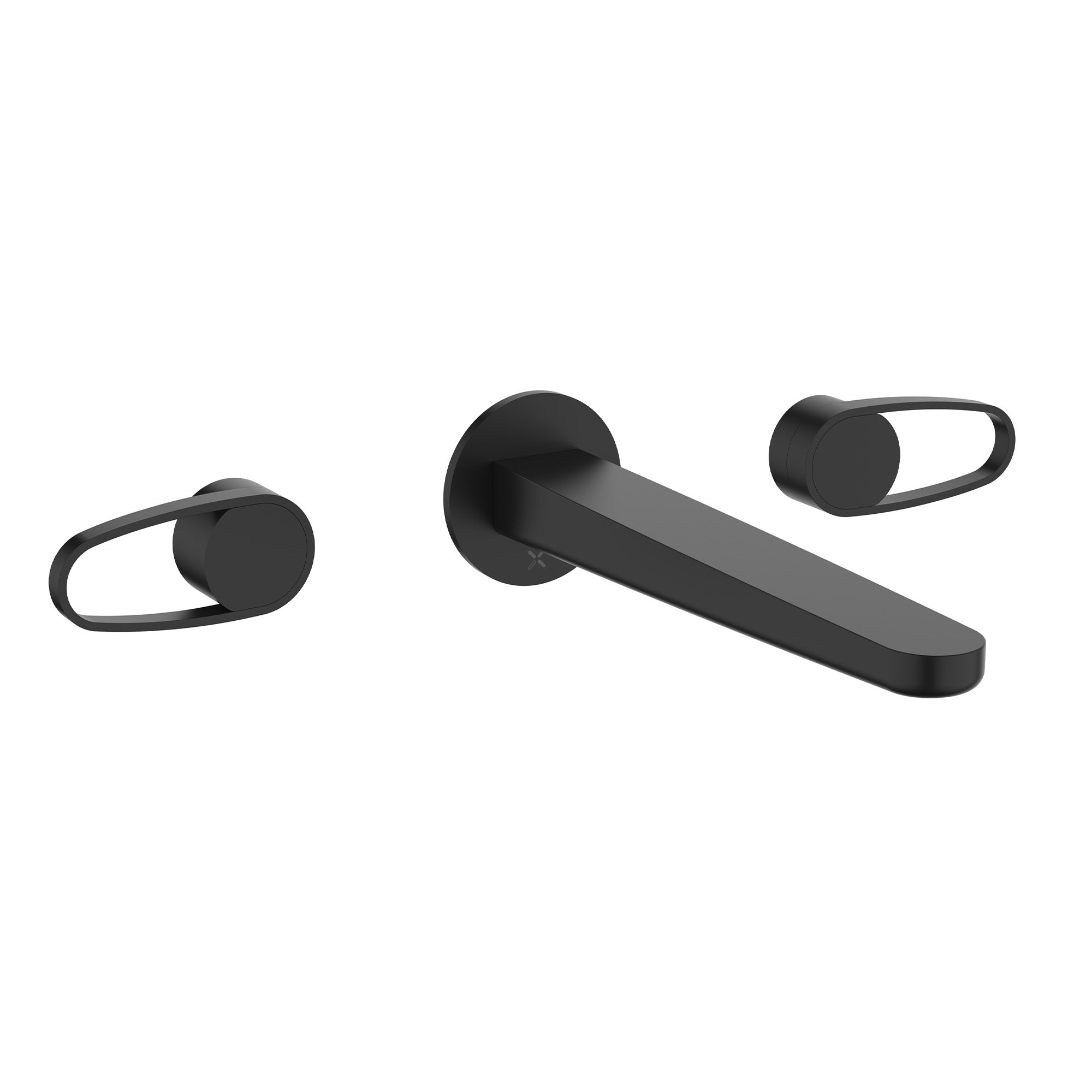 crosswater lazo 3 hole wall mounted basin mixer tap matt black