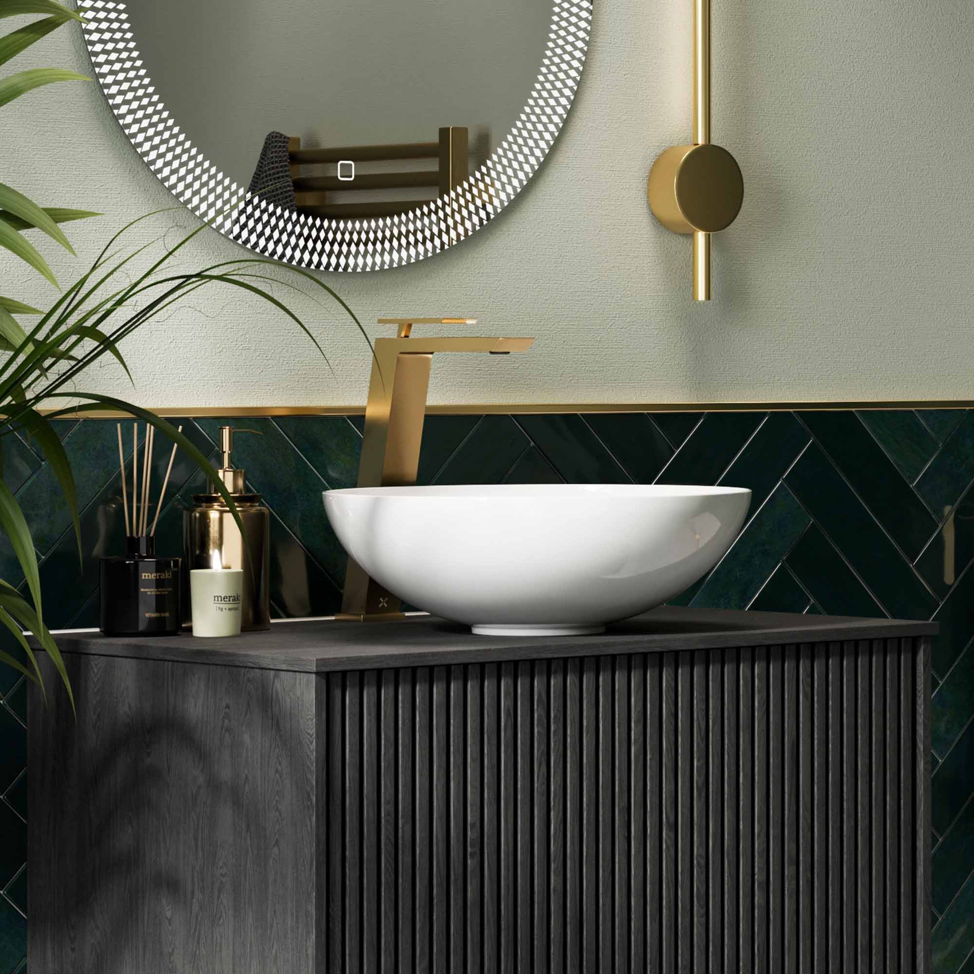 crosswater limit tall basin mixer tap monobloc brushed brass