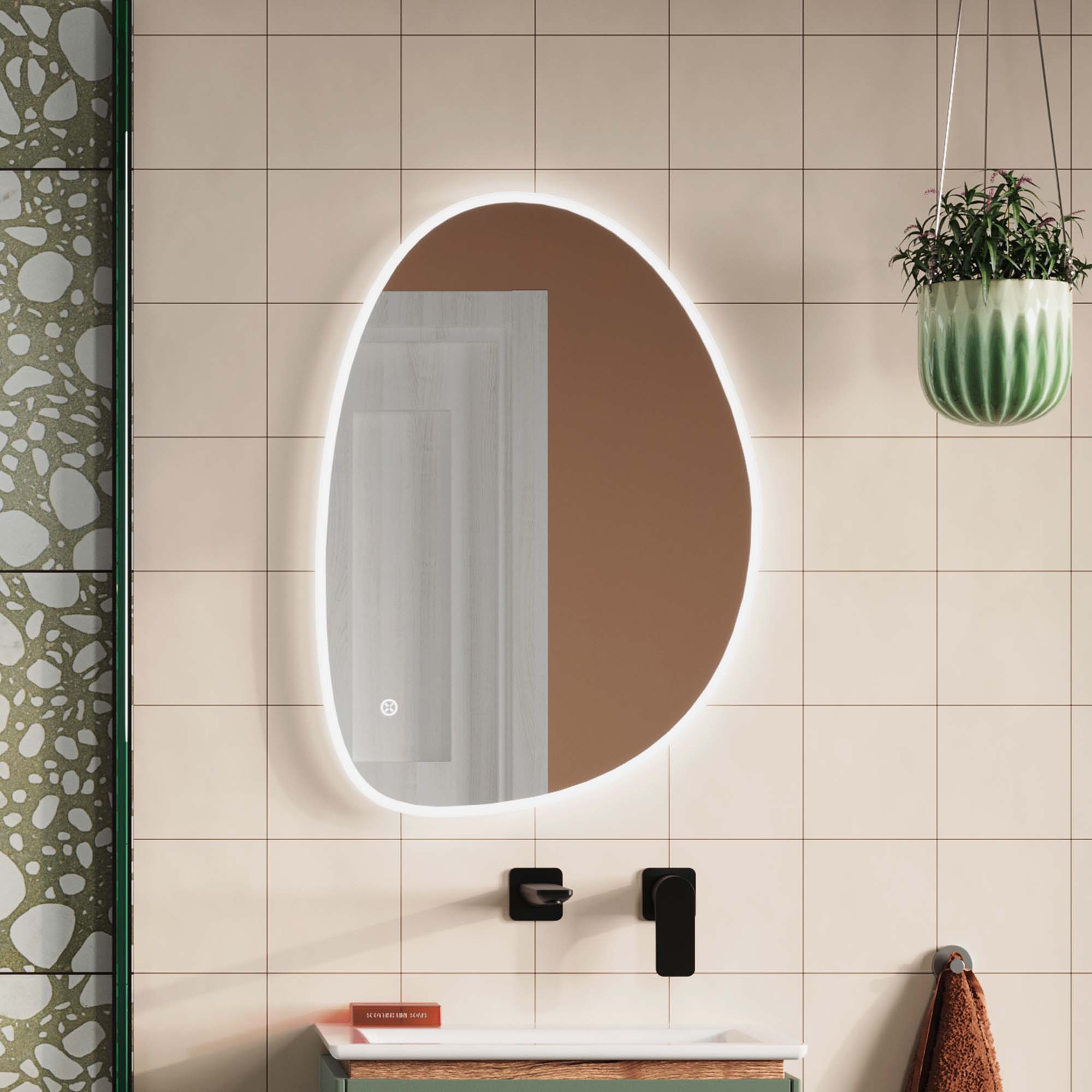 crosswater mada led bathroom mirror 500x700mm portrait