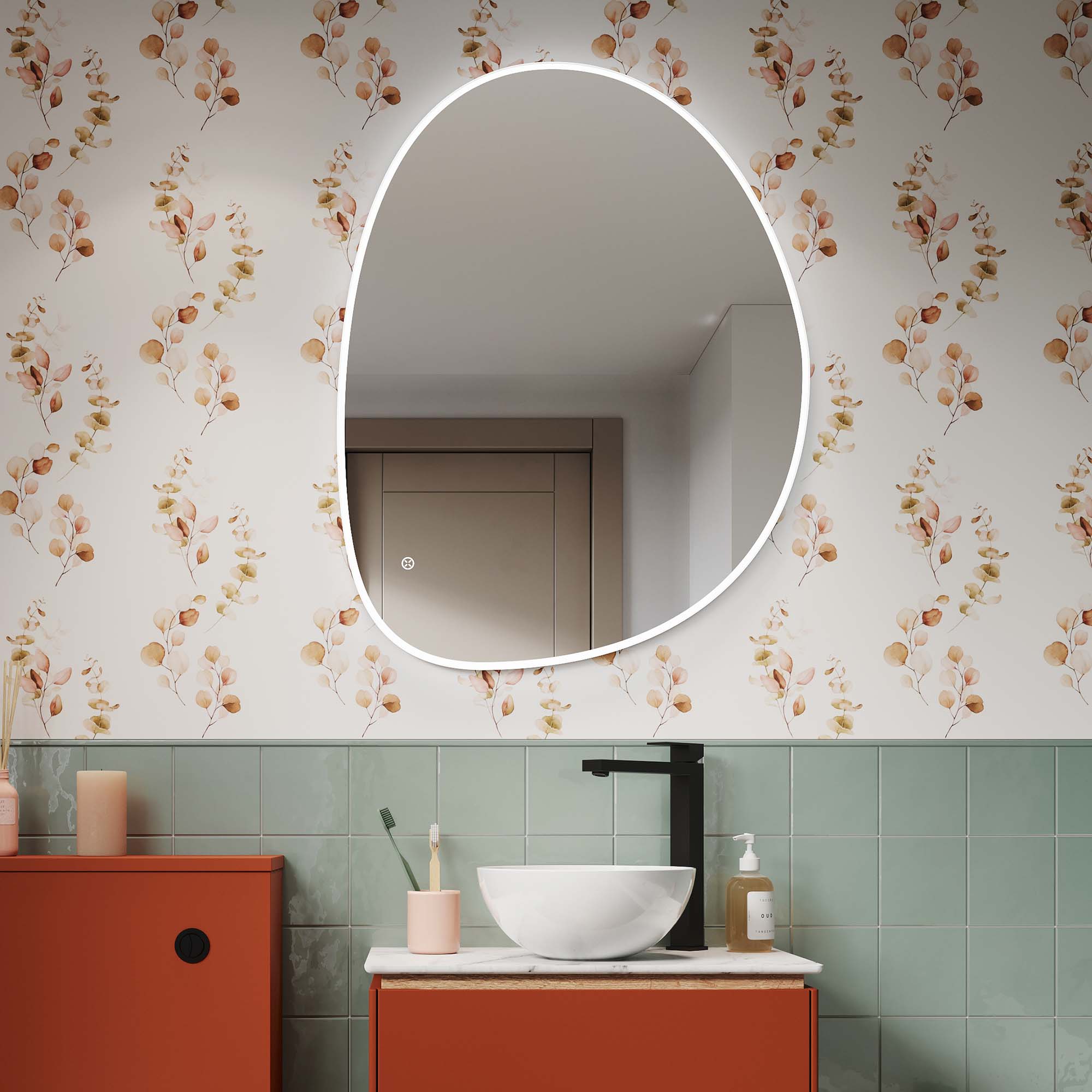 crosswater mada led bathroom mirror 600x800mm portrait