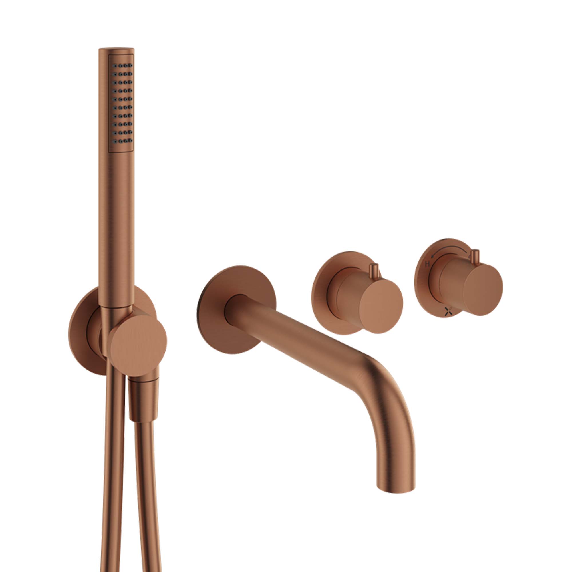 crosswater module 2 outlet concealed valve with handset and bath spout brushed bronze