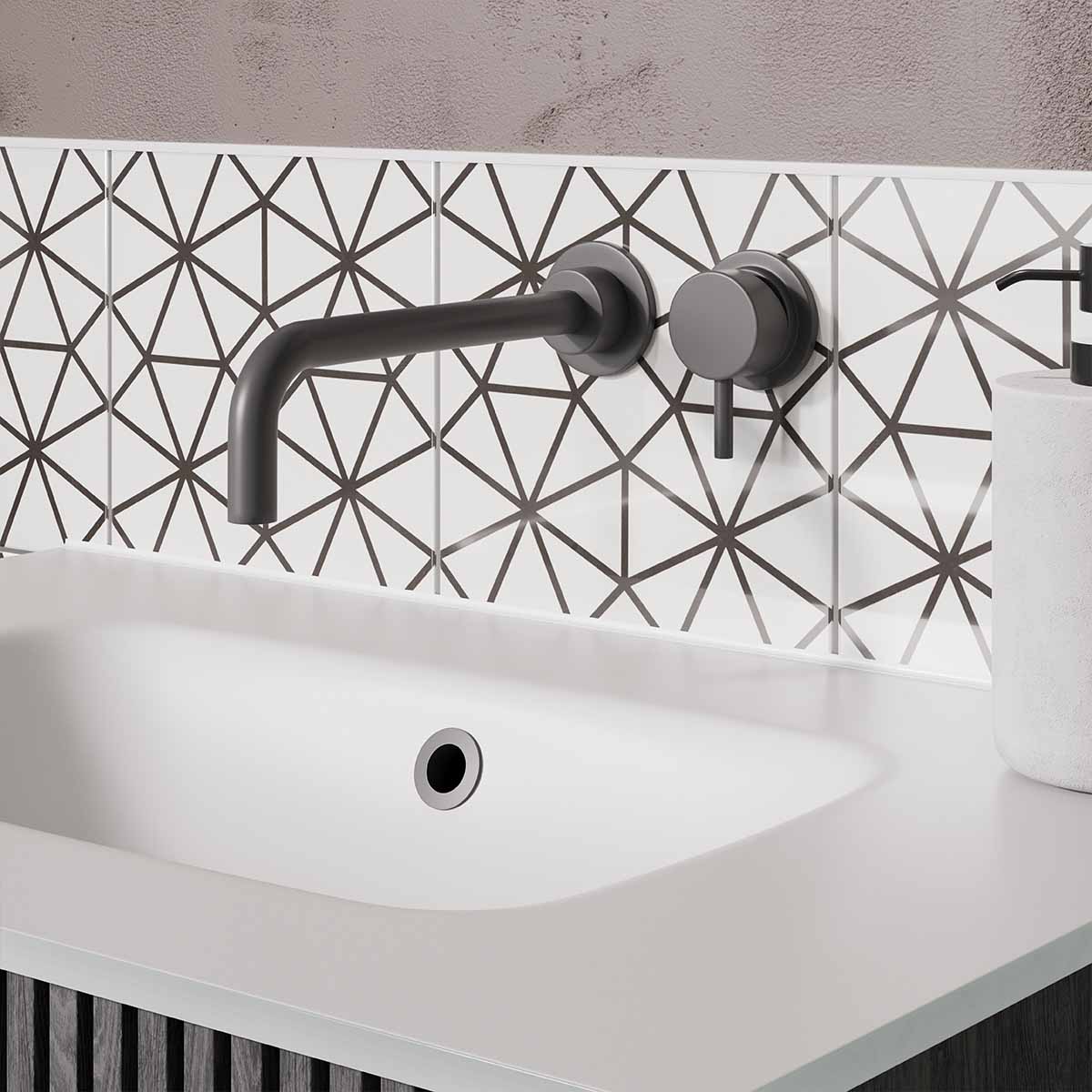 Crosswater MPRO 2 Hole Wall Mounted Basin Mixer Tap Slate