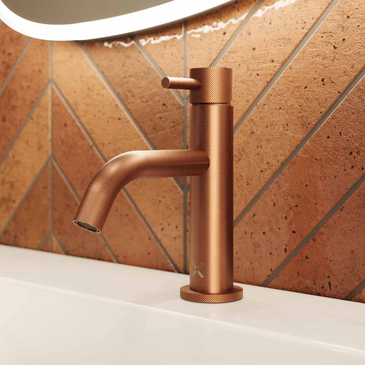 crosswater mpro basin mixer knurled monobloc tap brushed bronze