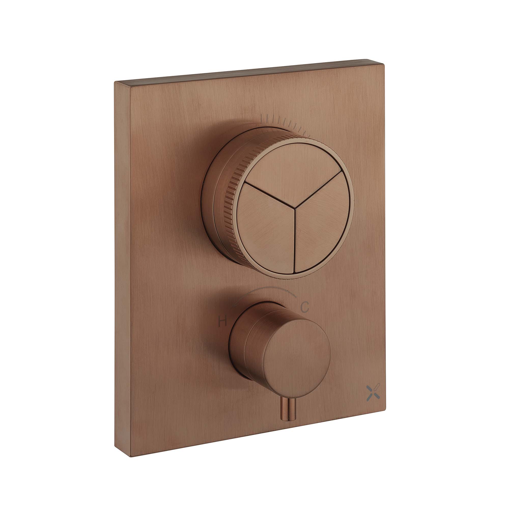 crosswater mpro crossbox push shower 3 output valve brushed bronze