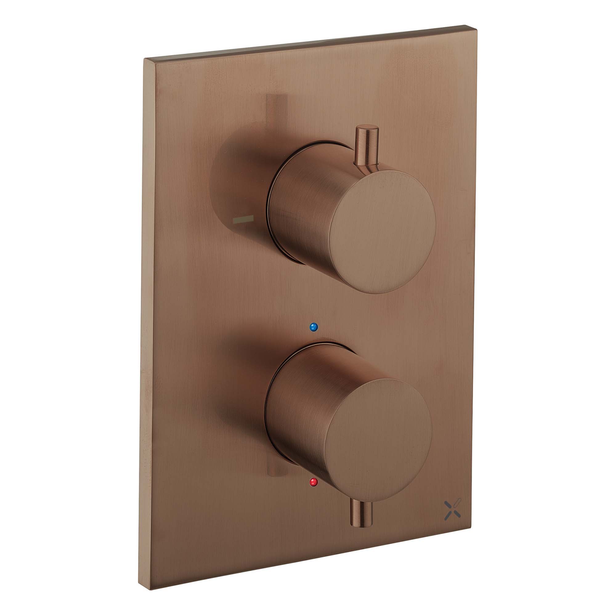 crosswater mpro crossbox thermostatic shower 2 output valve bath shower brushed bronze