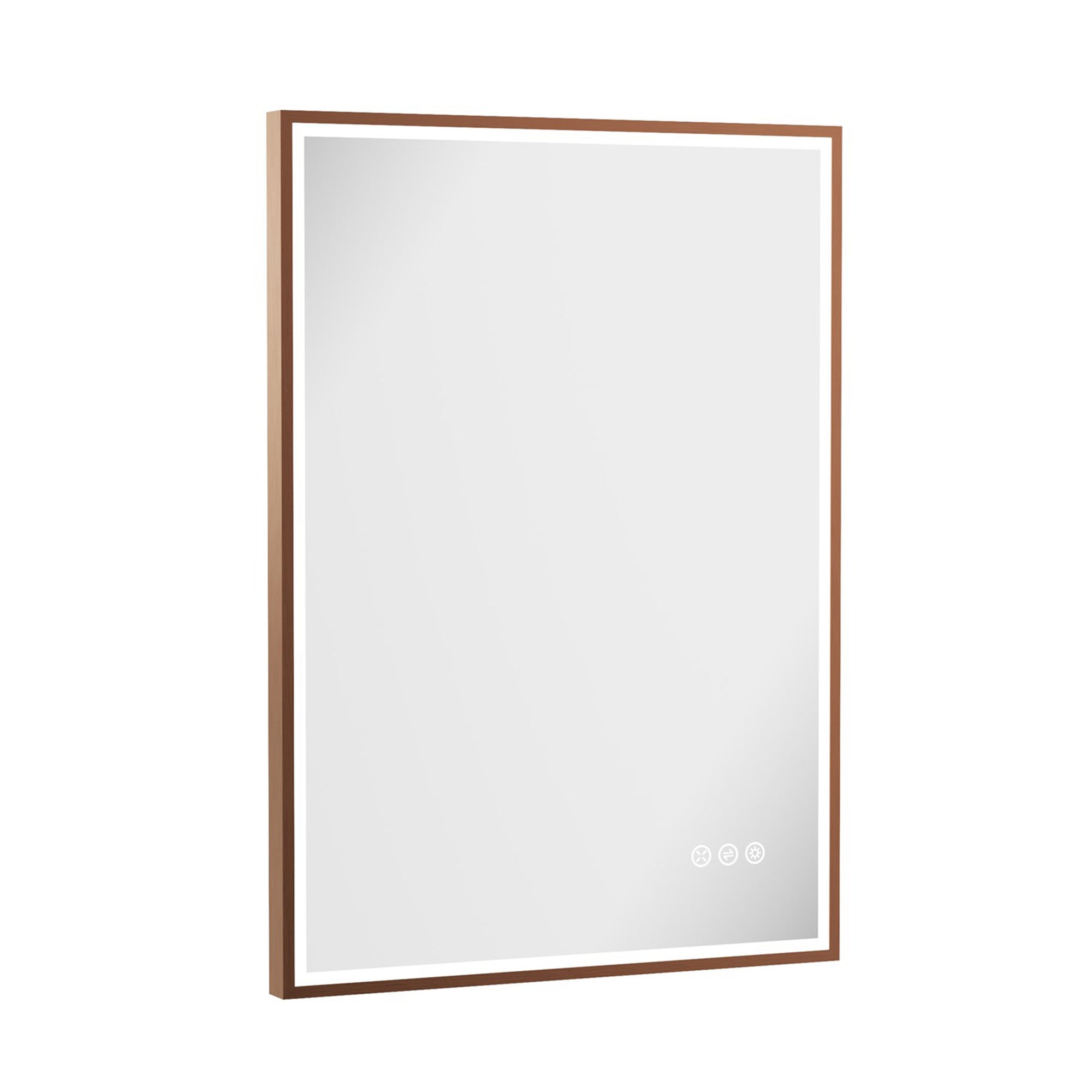 crosswater mpro led mirror 500x700mm brushed bronze