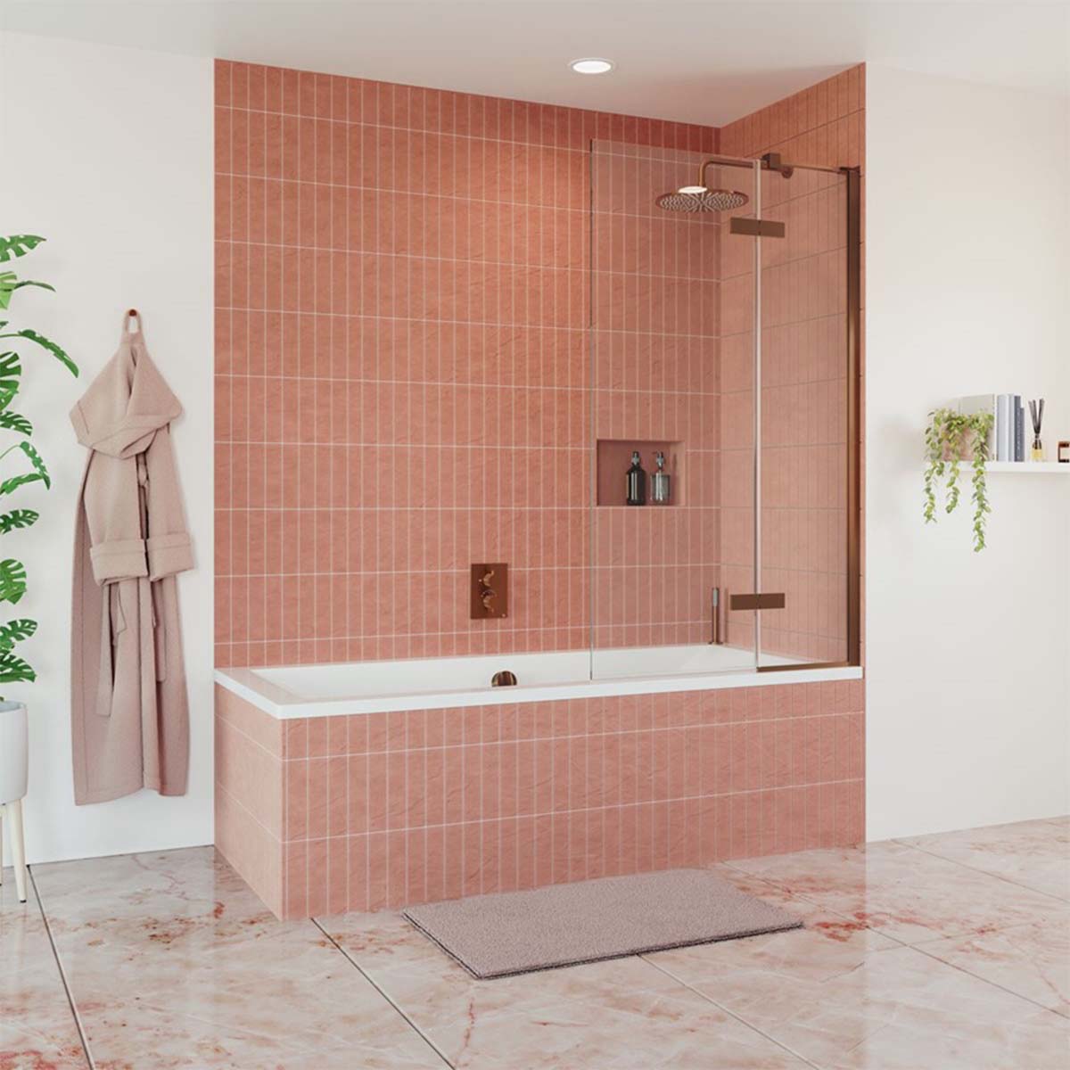 crosswater optix 10 bath screen brushed bronze