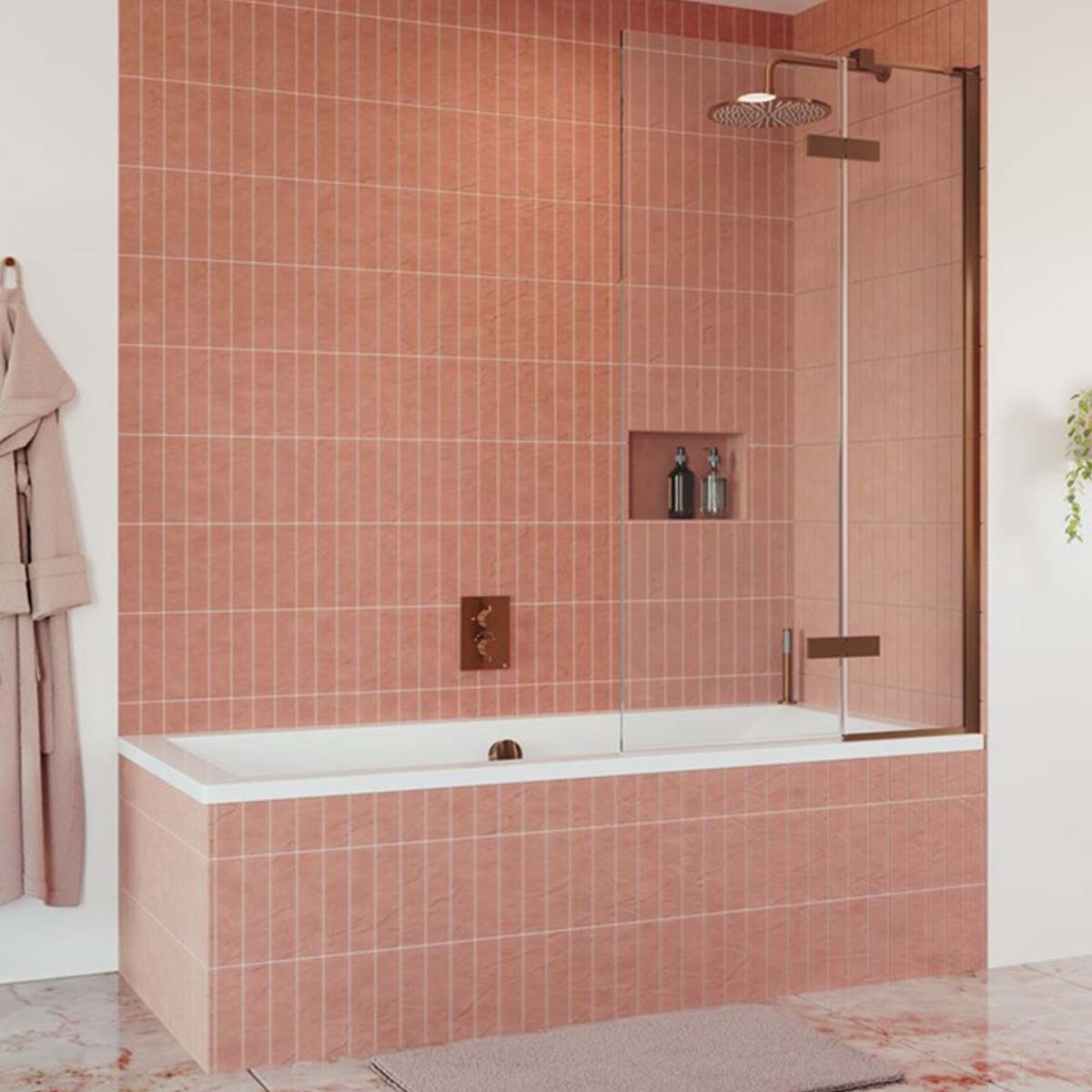 crosswater optix 10 bath screen brushed bronze