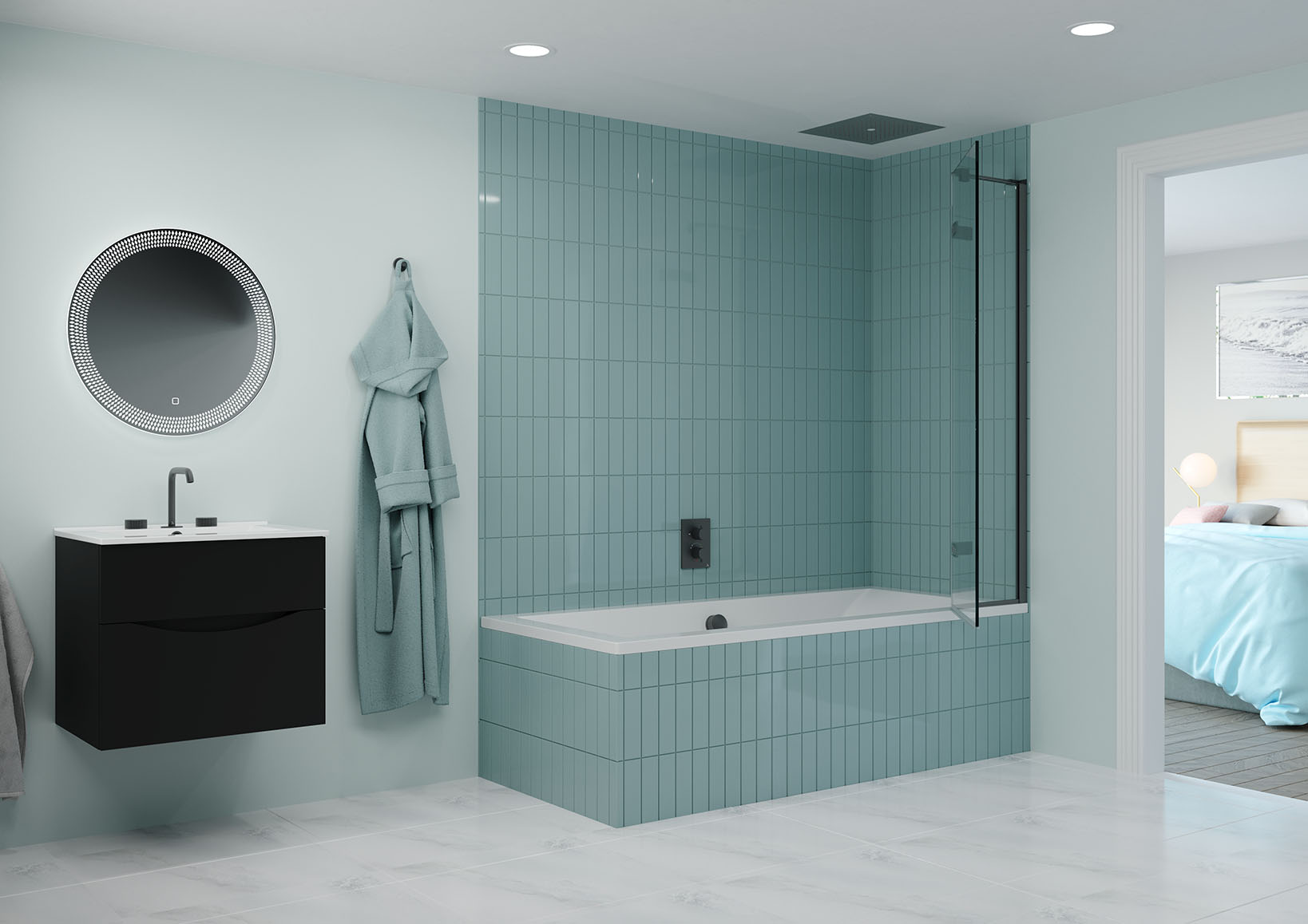 crosswater optix 10 bath screen slate