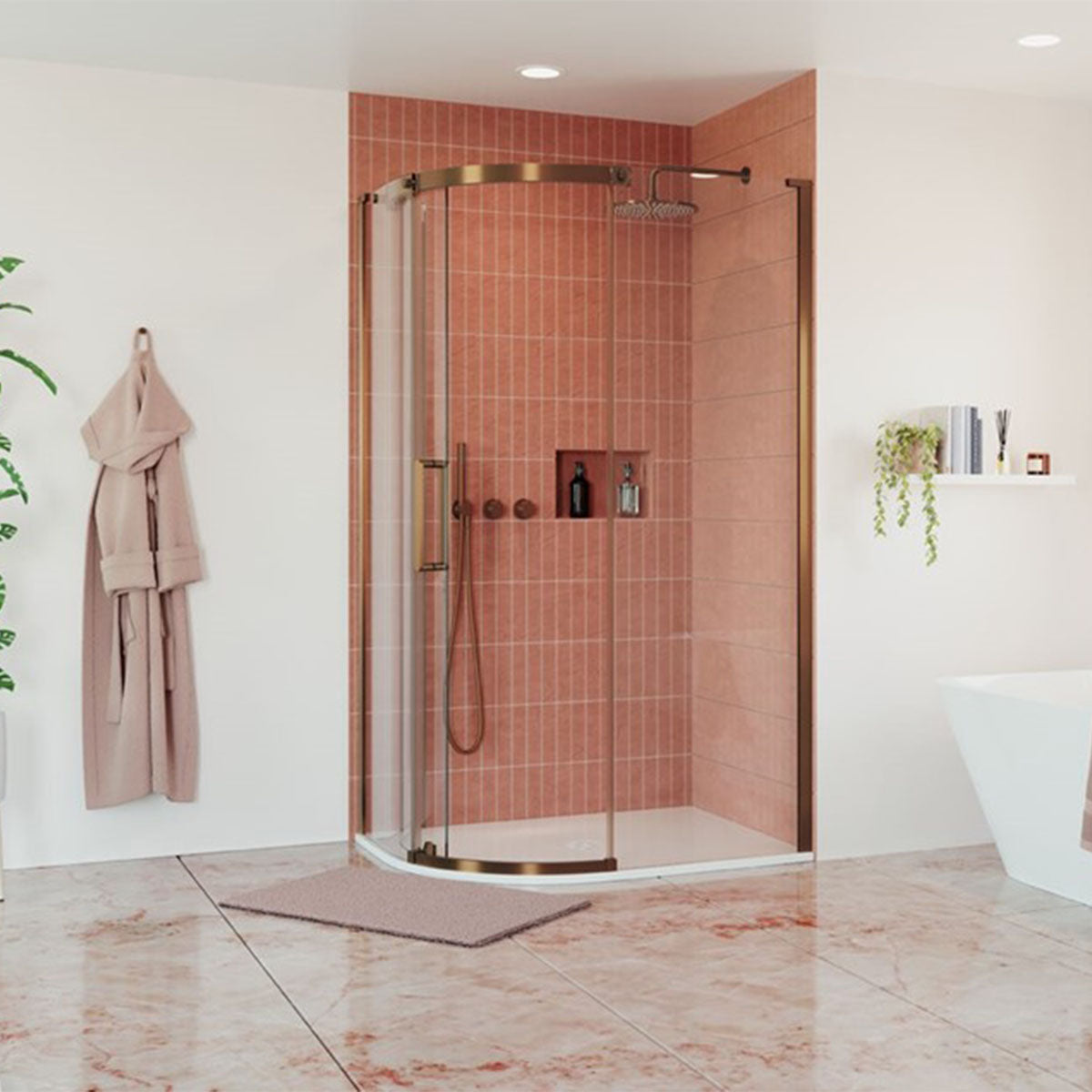 crosswater optix 10 offset quadrant shower door left hand brushed bronze