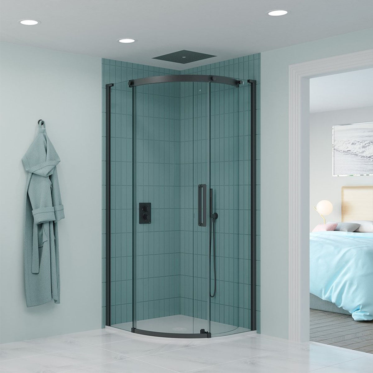 crosswater optix 10 quadrant shower door slate
