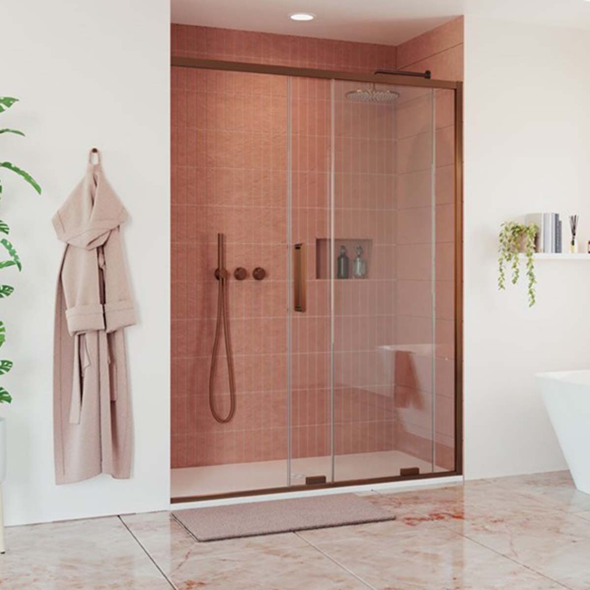 Crosswater OPTIX 10 Single Sliding Shower Door & Optional Side Panel