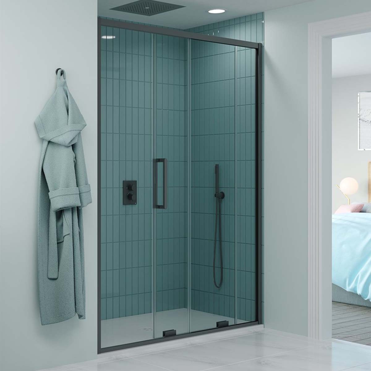 Crosswater OPTIX 10 Single Sliding Shower Door & Optional Side Panel