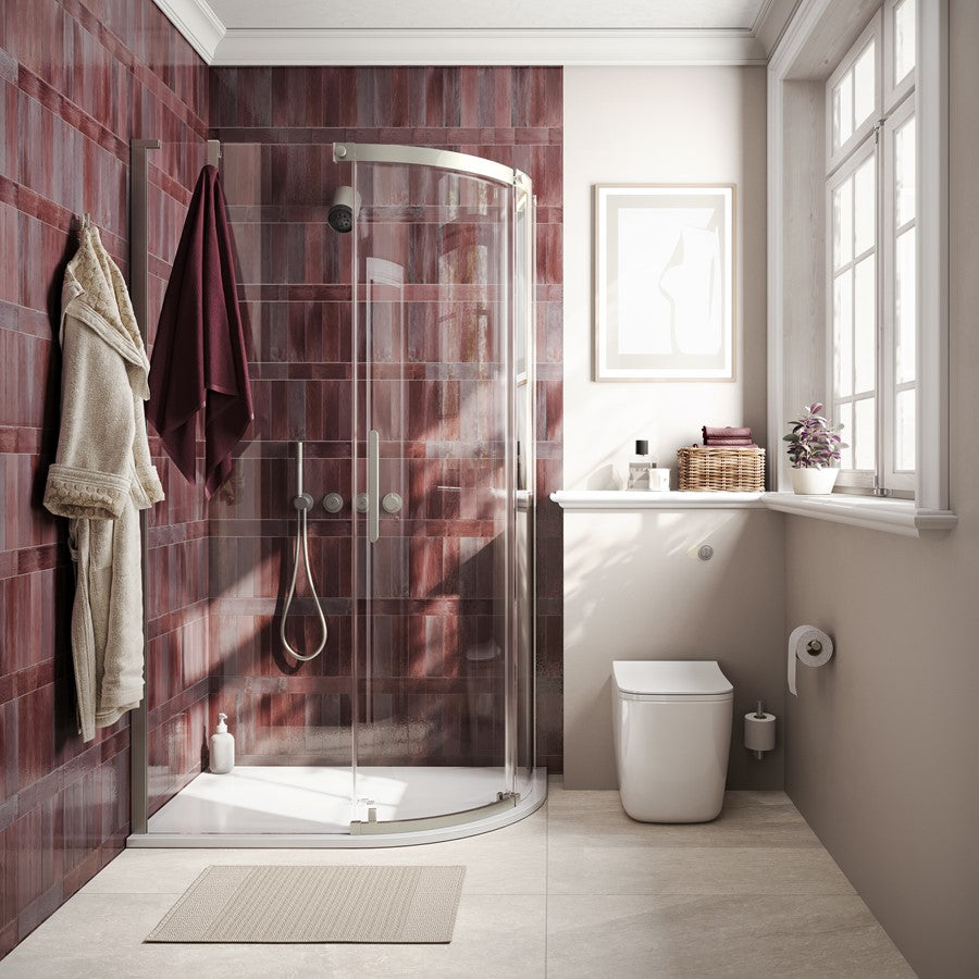 crosswater optix 10 offset quadrant shower door right hand brushed stainless steel