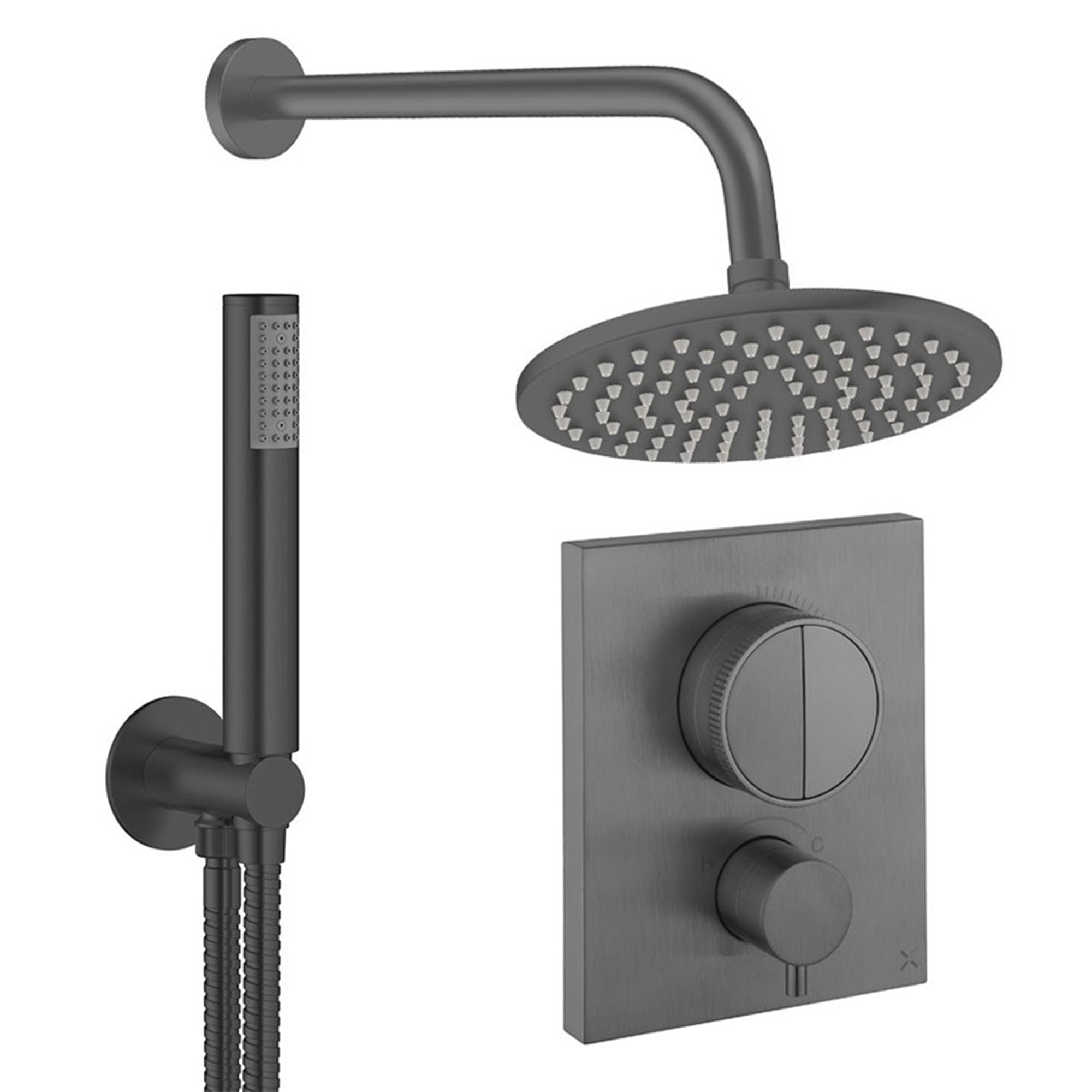 crosswater push shower set 1 200mm slate