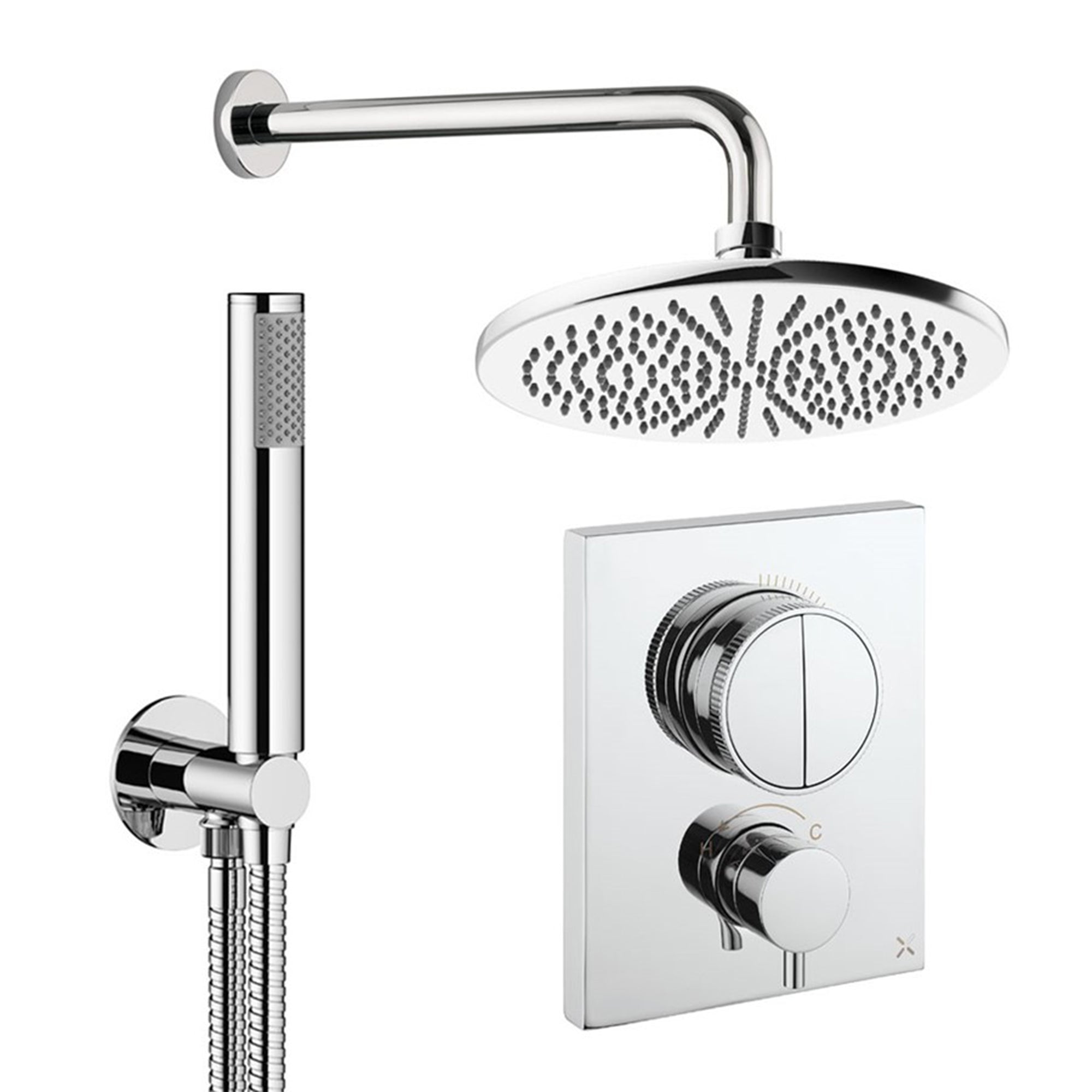 Crosswater Push Shower Set Of 1 300mm chrome