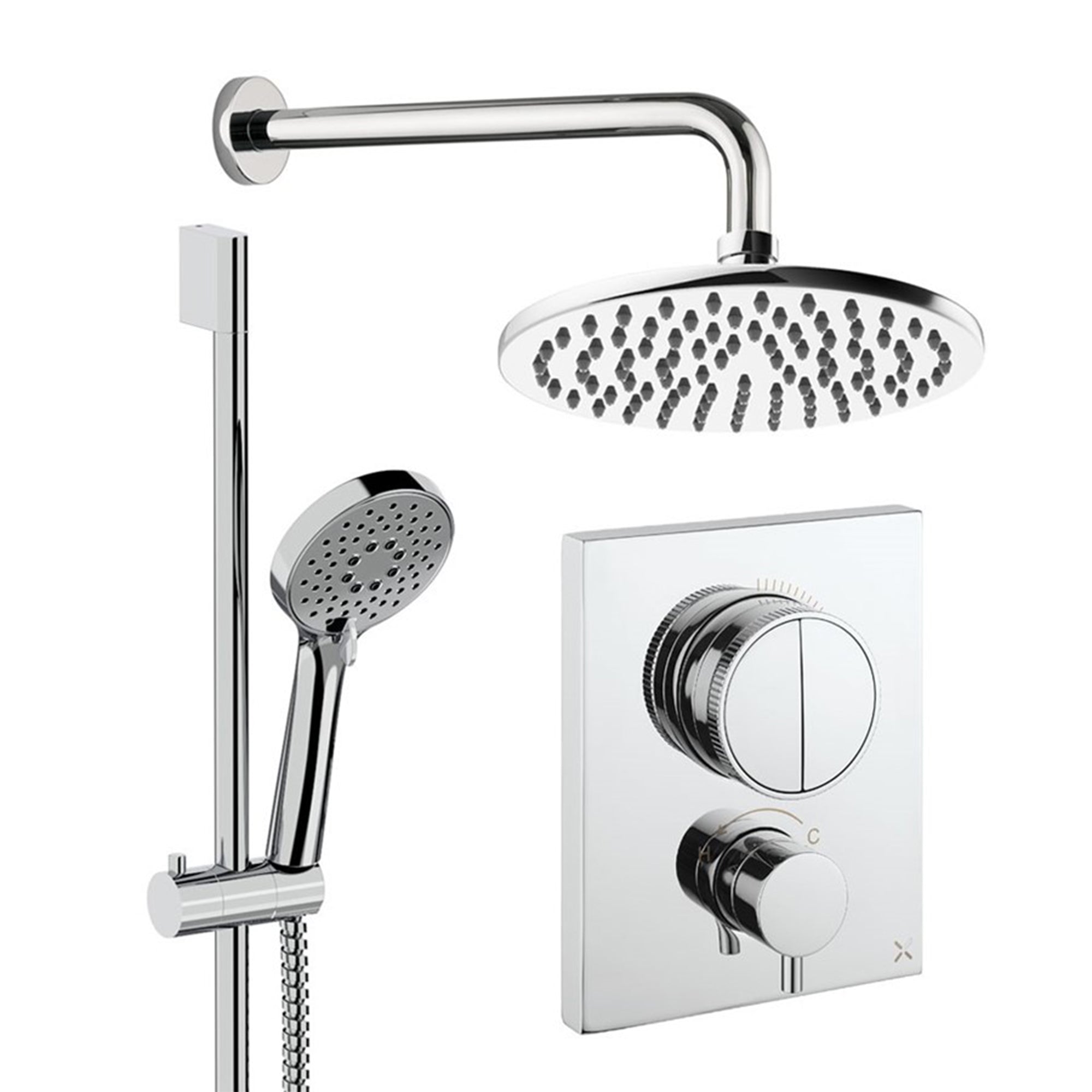 crosswater push shower set 2 200mm chrome