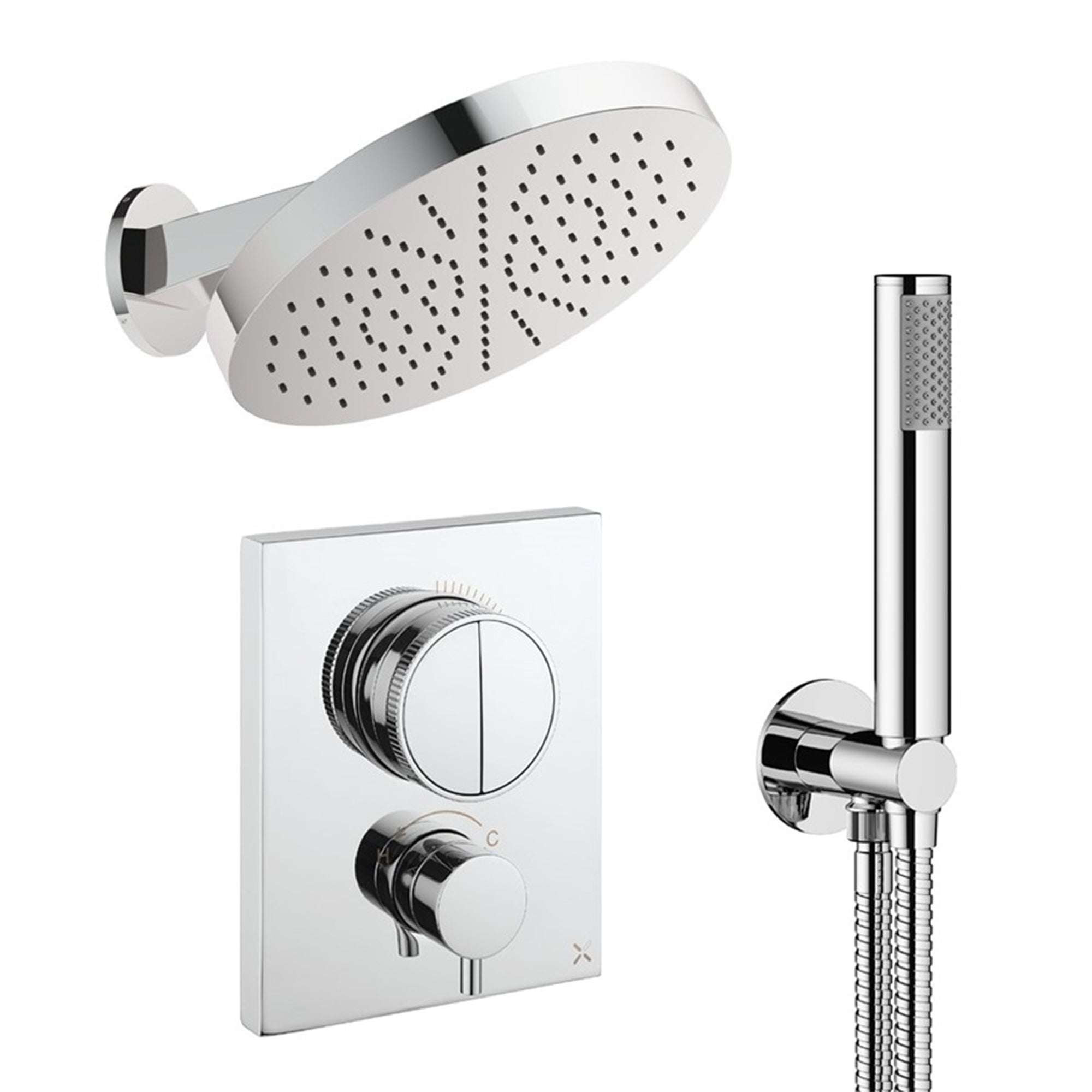 crosswater push shower set 6 chrome